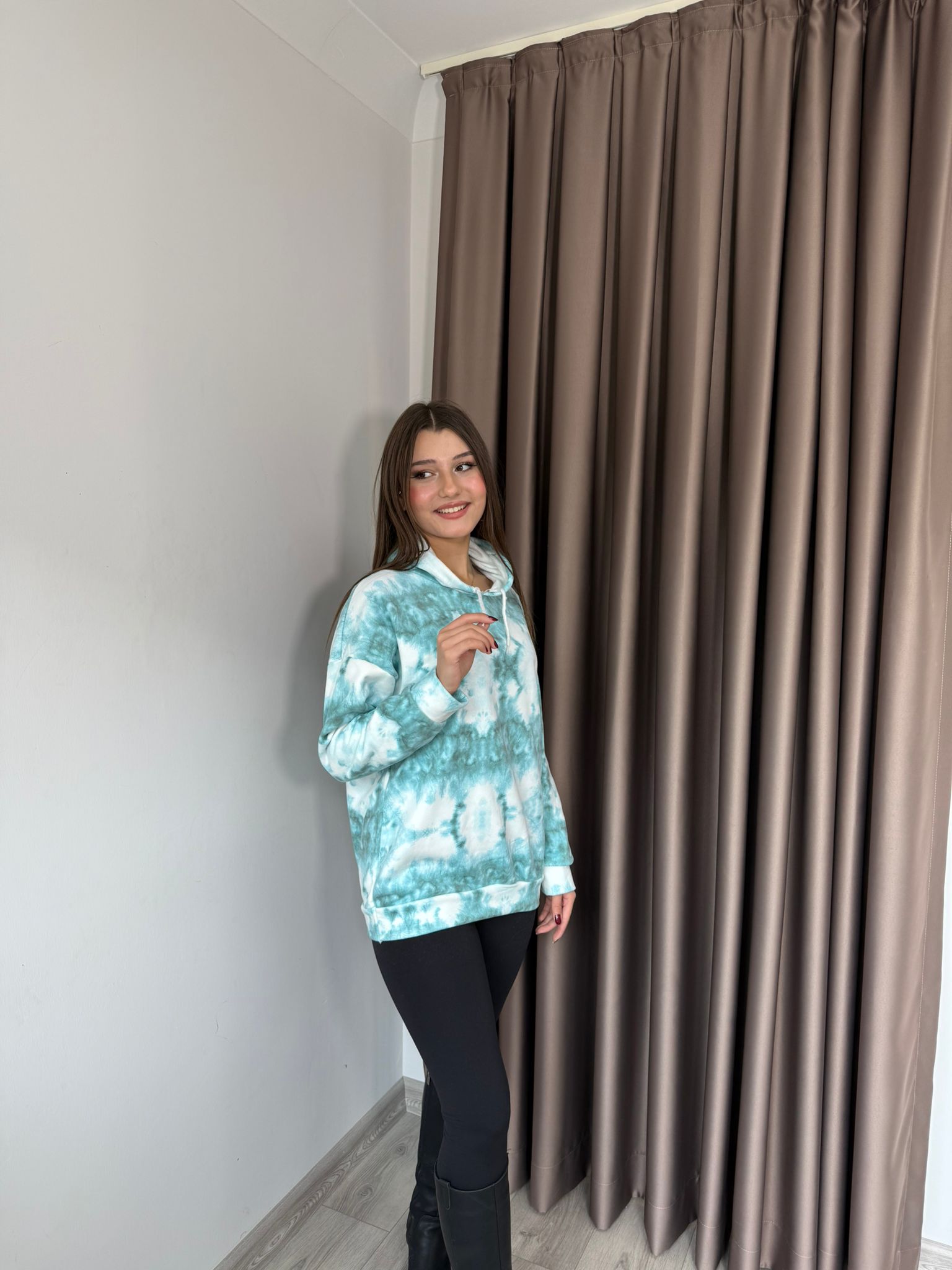 KAPİŞONLU SWEATSHİRT - Mavi
