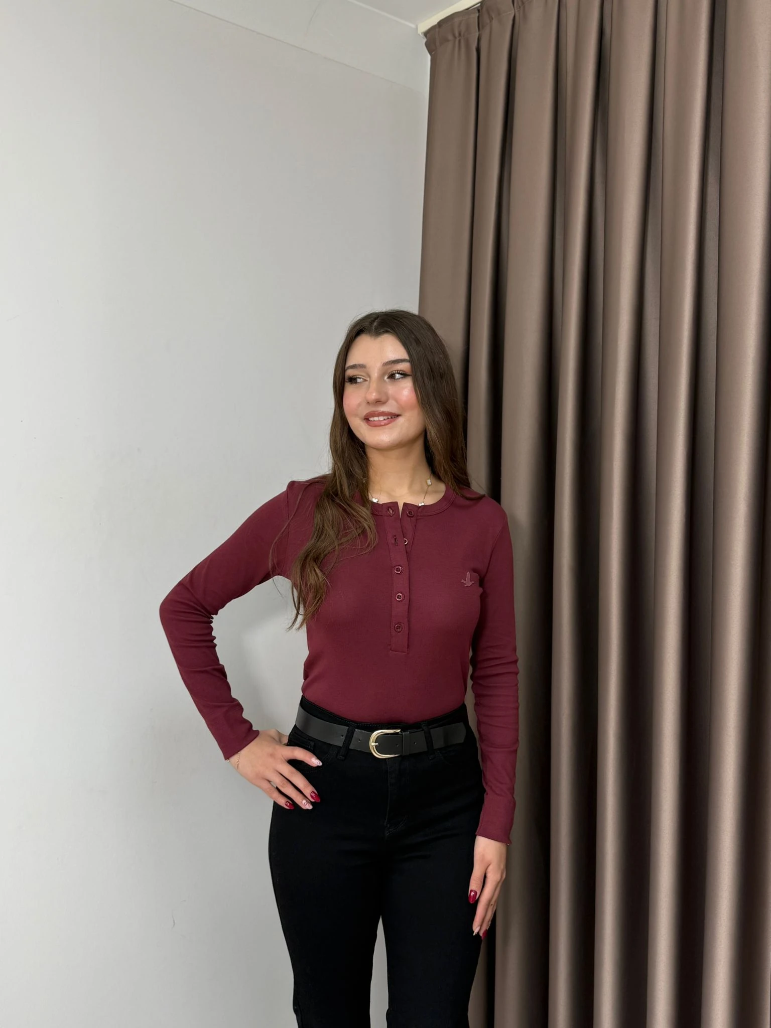 DÜĞMELİ BADİ - Bordo