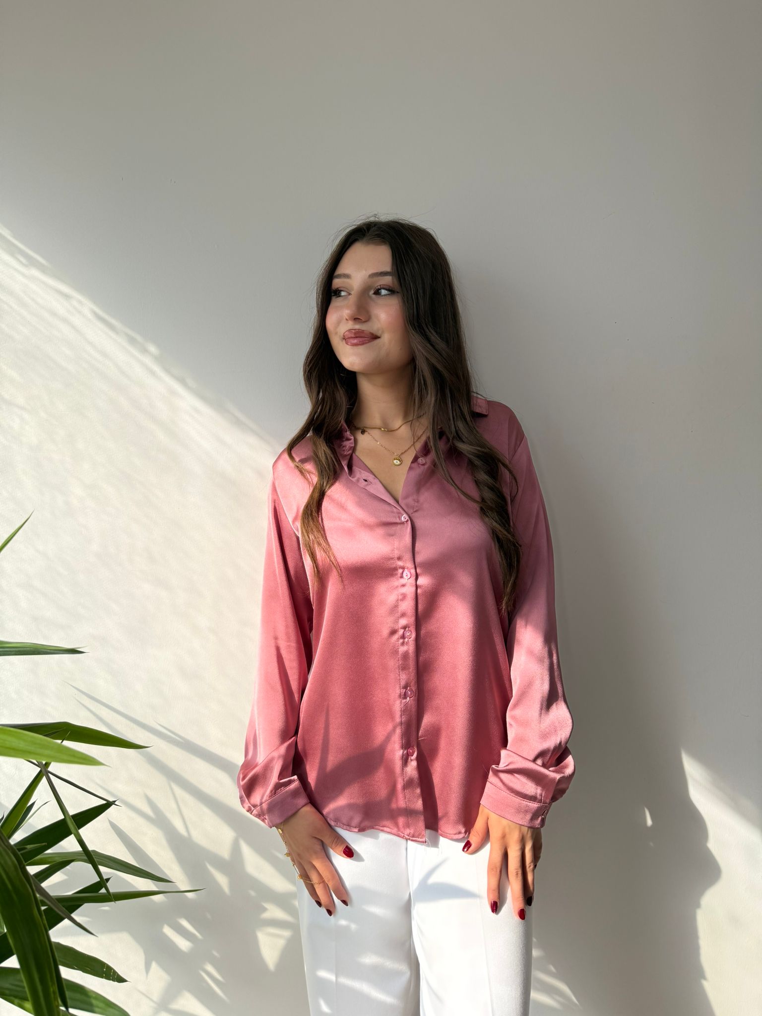 SATEN GÖMLEK - Gül Kurusu