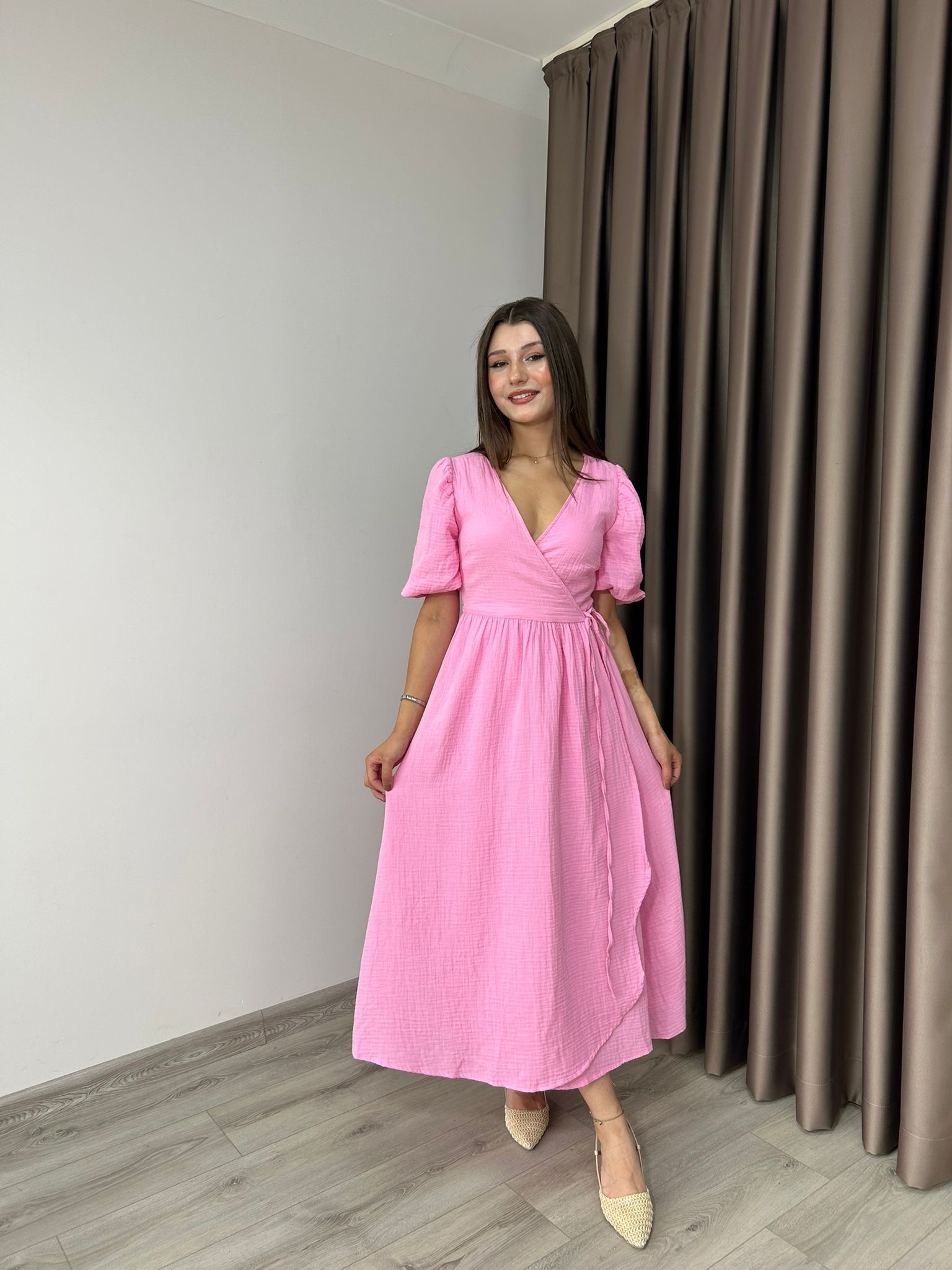 MÜSLİN ELBİSE - Pembe