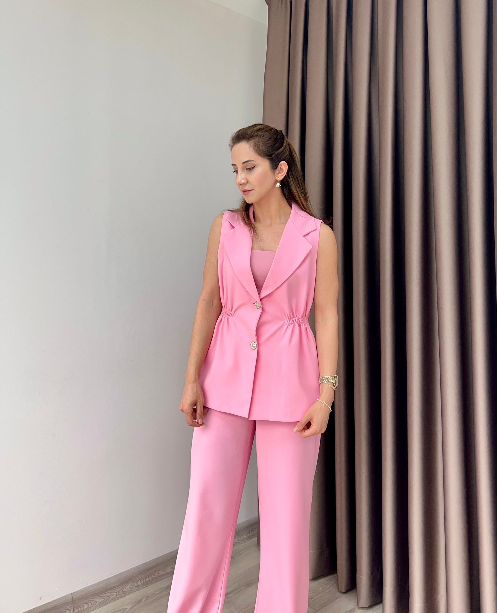 YELEK PANTOLON TAKIM - Pembe