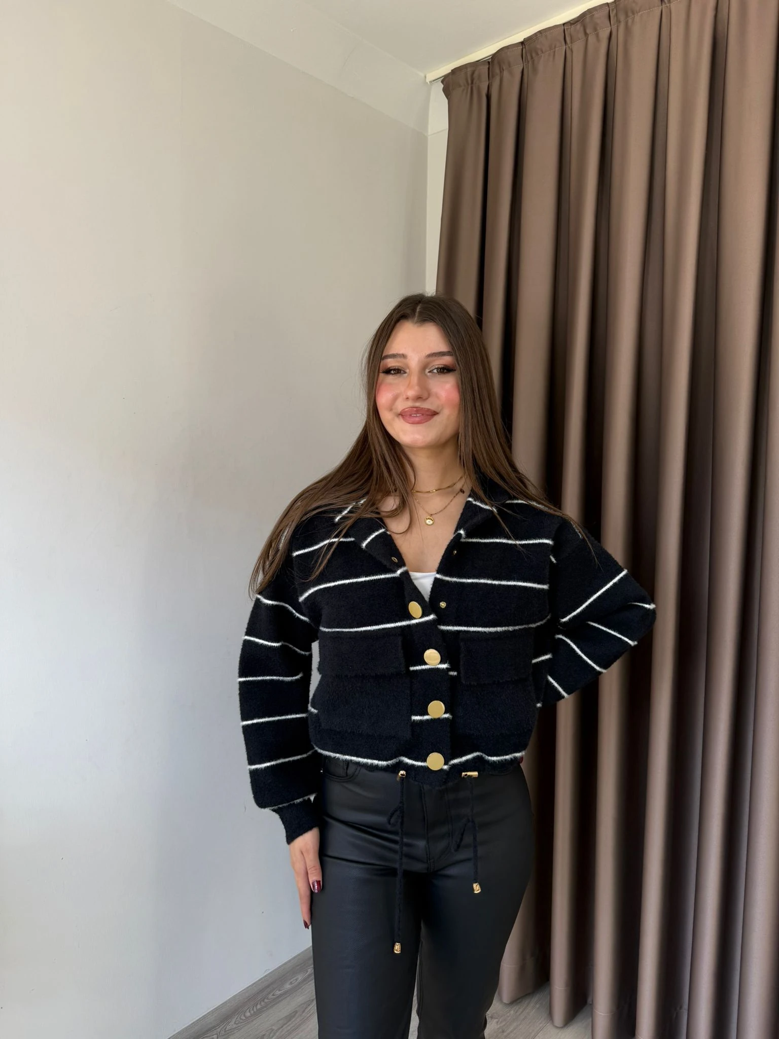 Angora Çizğili Hırka