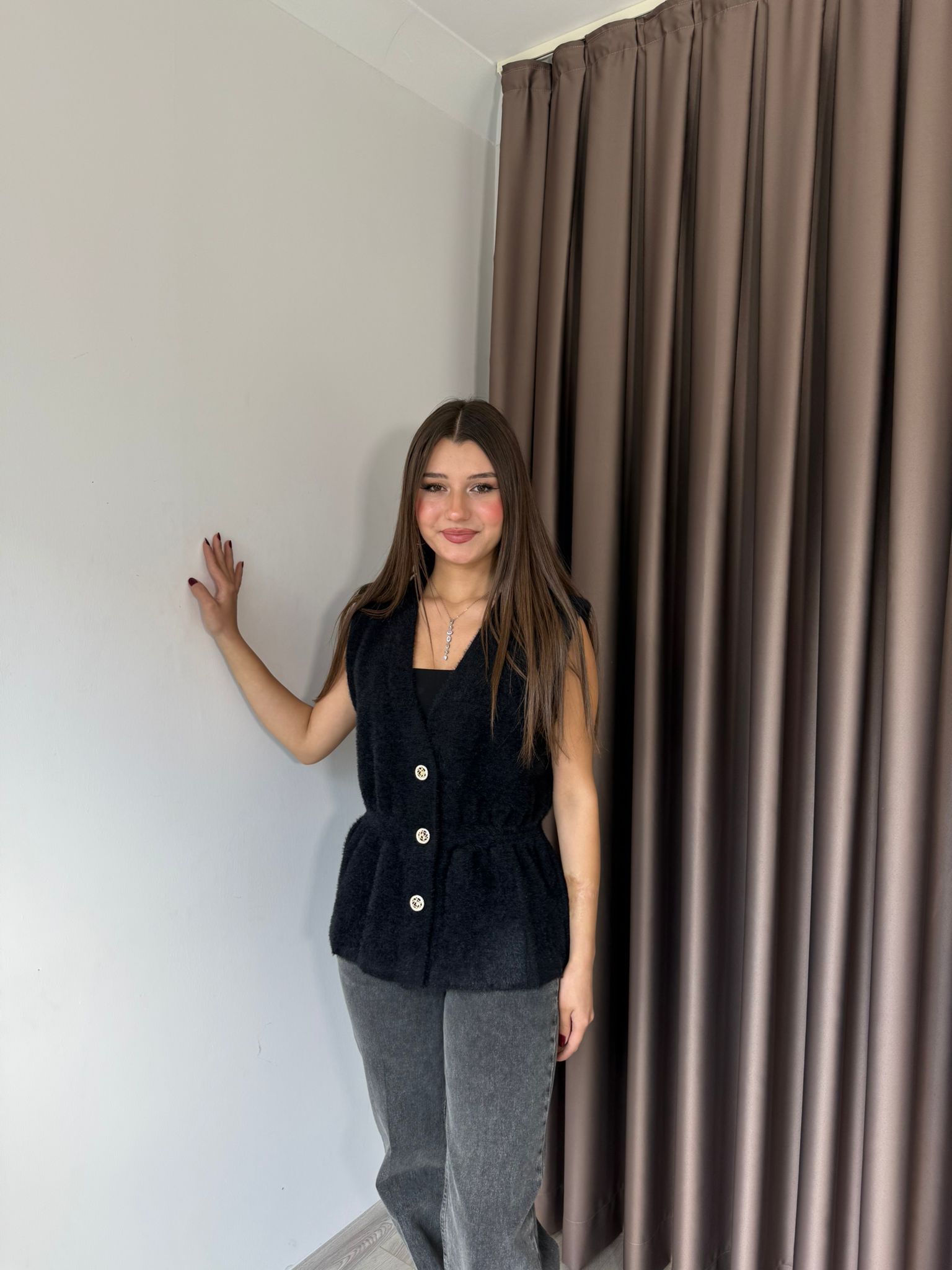 ANGORA YELEK - Siyah