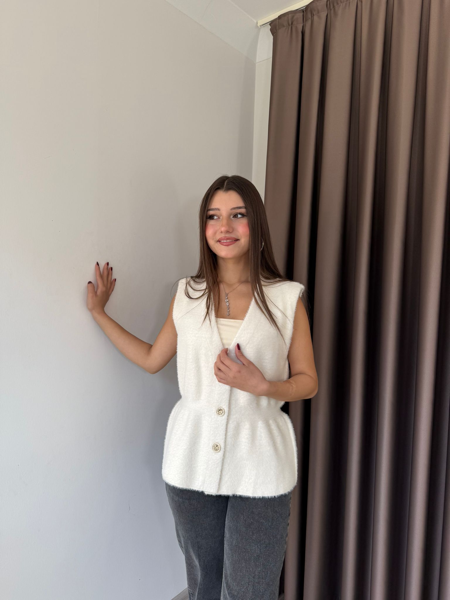 ANGORA YELEK - Bej
