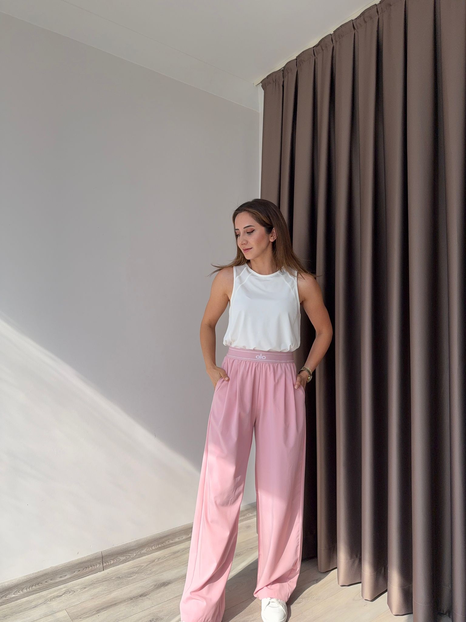 PARAŞÜT KUMAŞ EŞOFMAN ALTI - Pembe