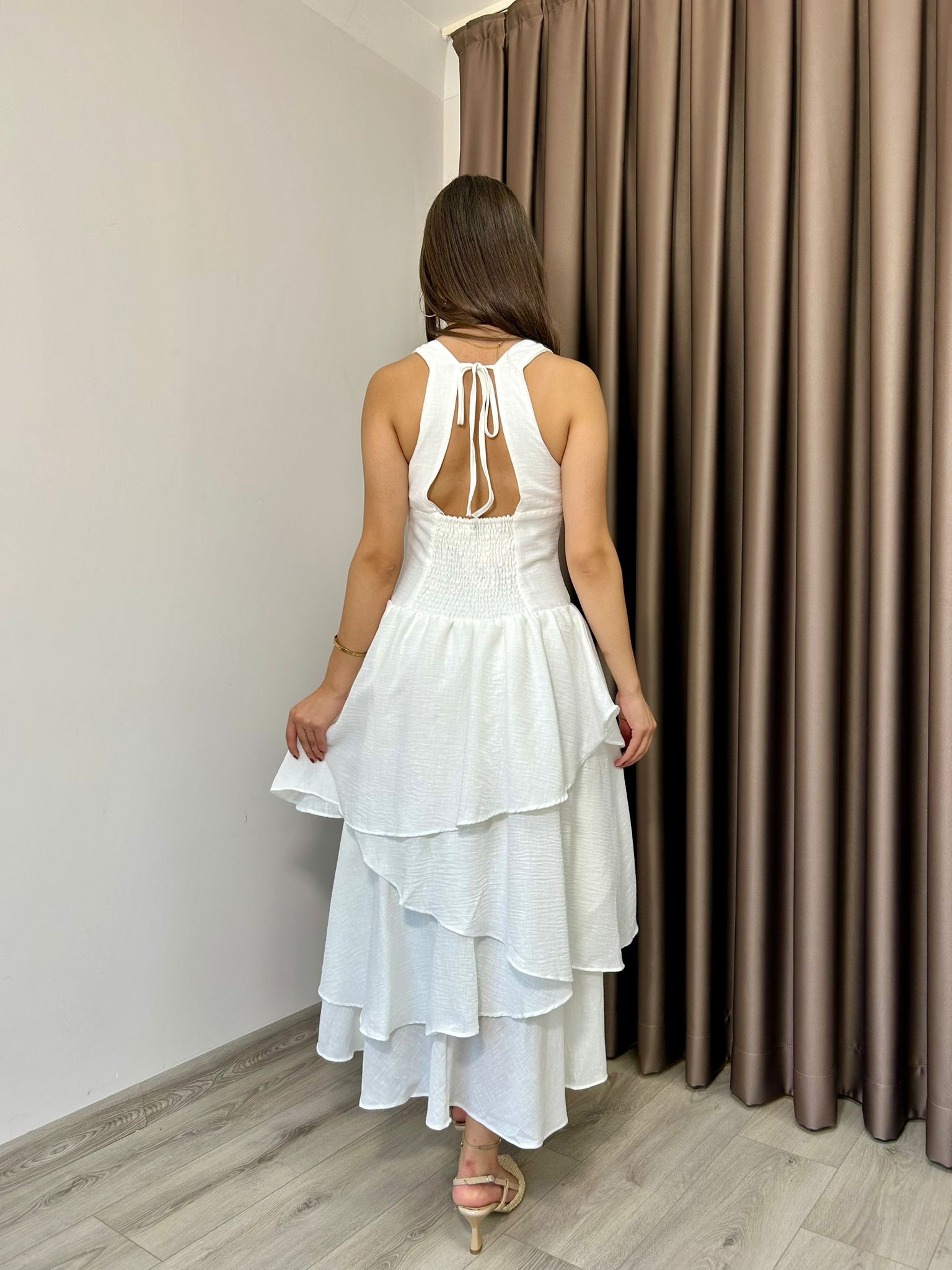 FIRFIR DETAYLI KAT KAT ELBİSE