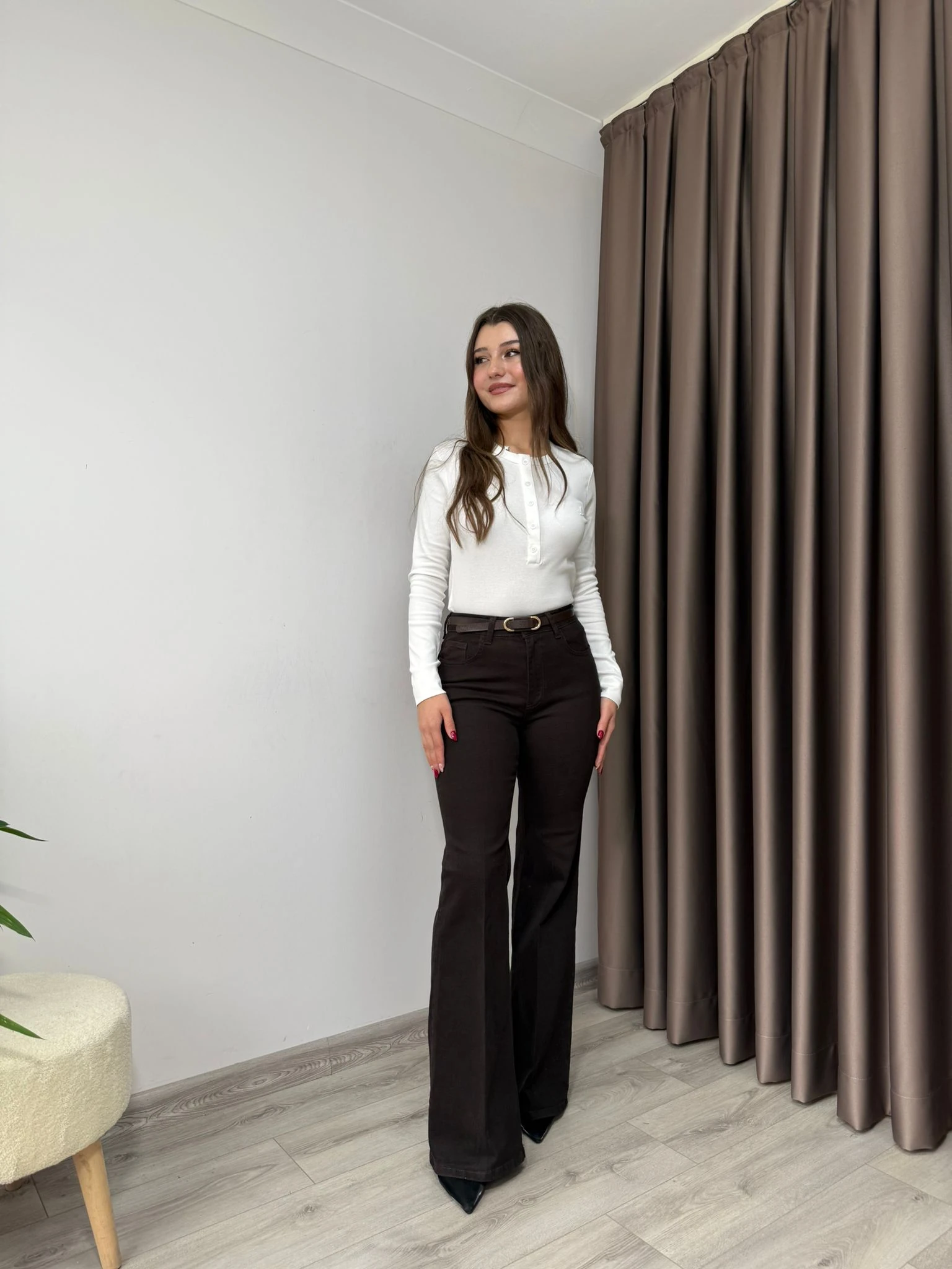 İSPANYOL PAÇA PANTOLON - kahverengi