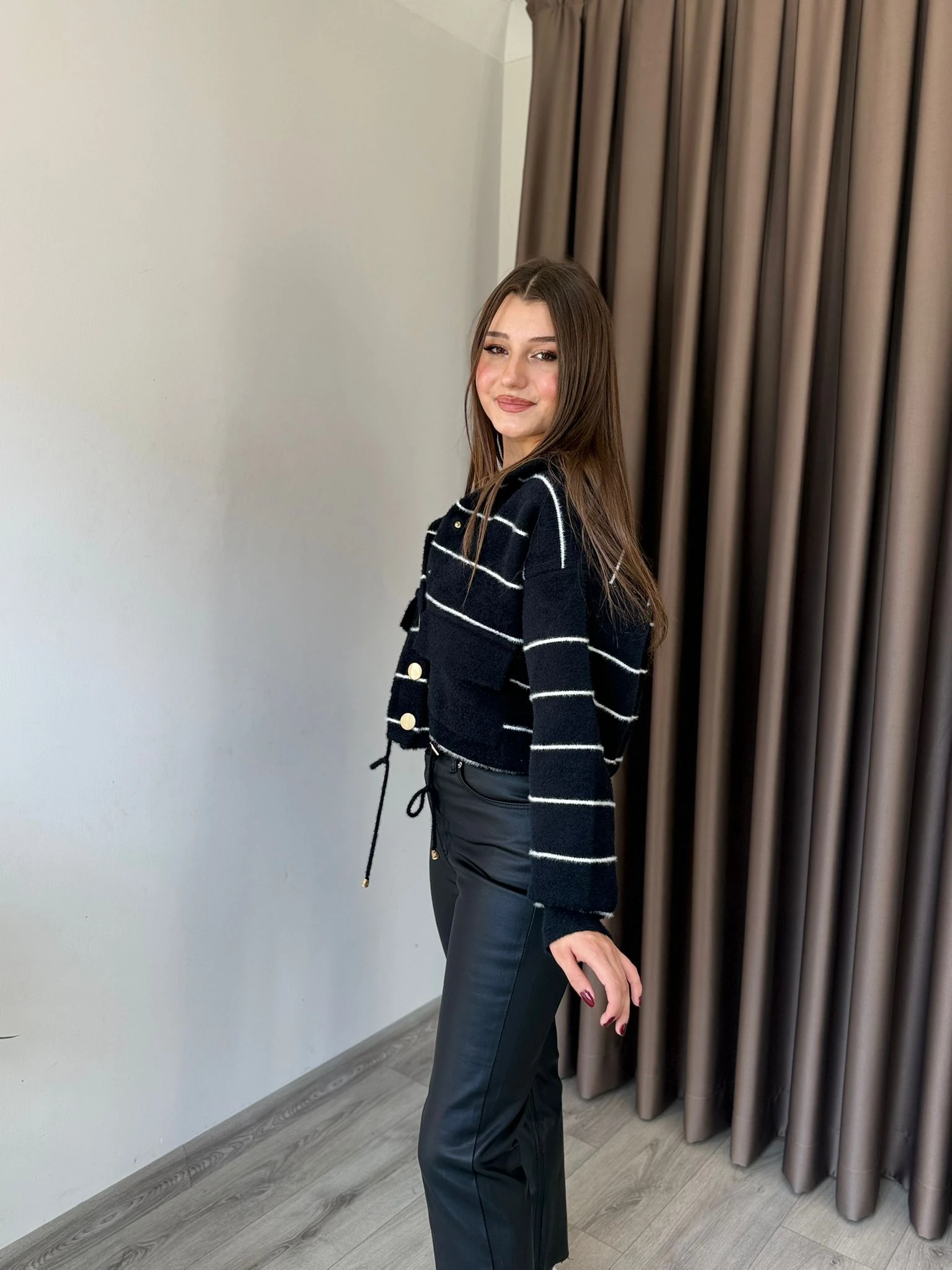 Angora Çizğili Hırka