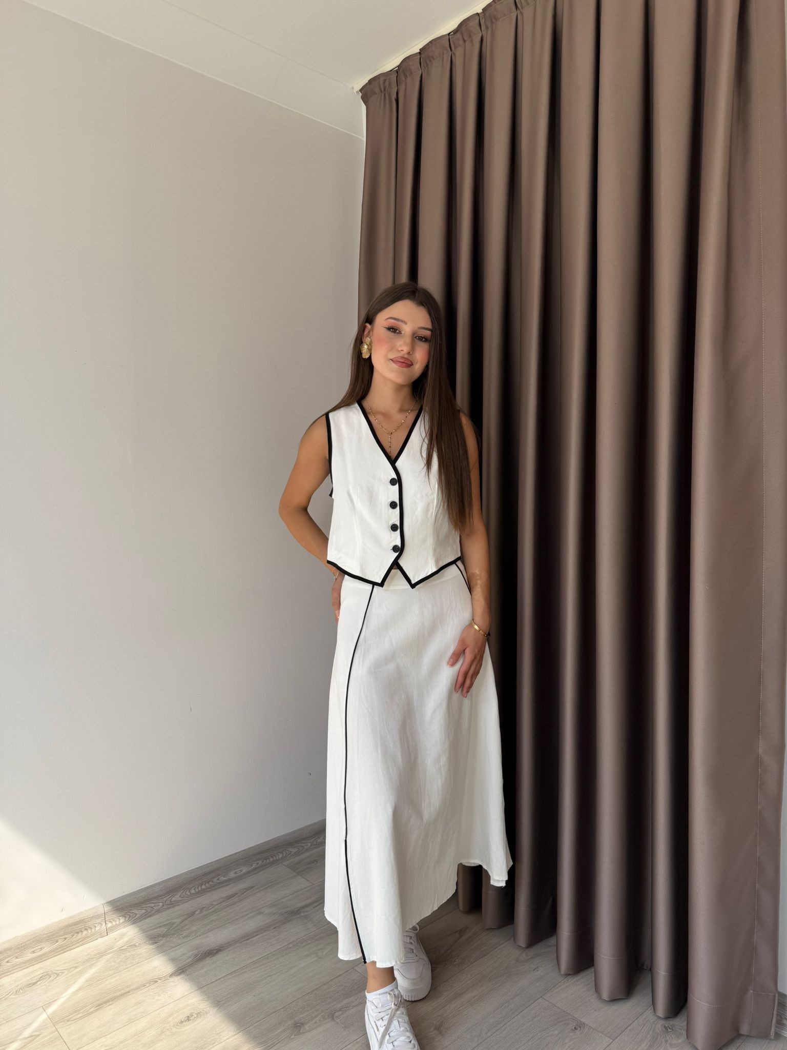 YELEK ETEK KETEN TAKIM - Beyaz