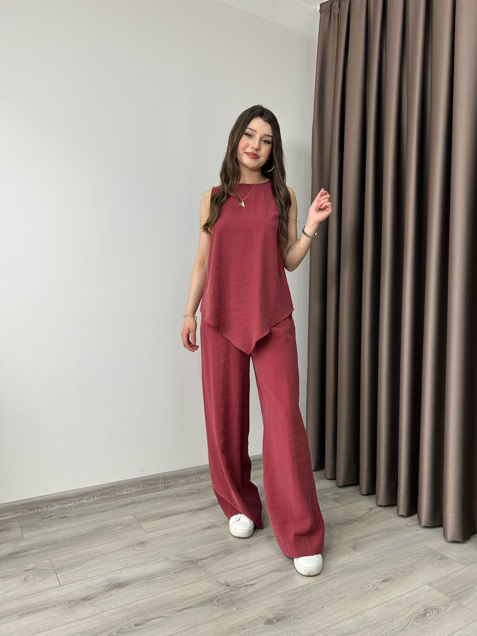 Sıfır Kol Bluz Pantolon Takım