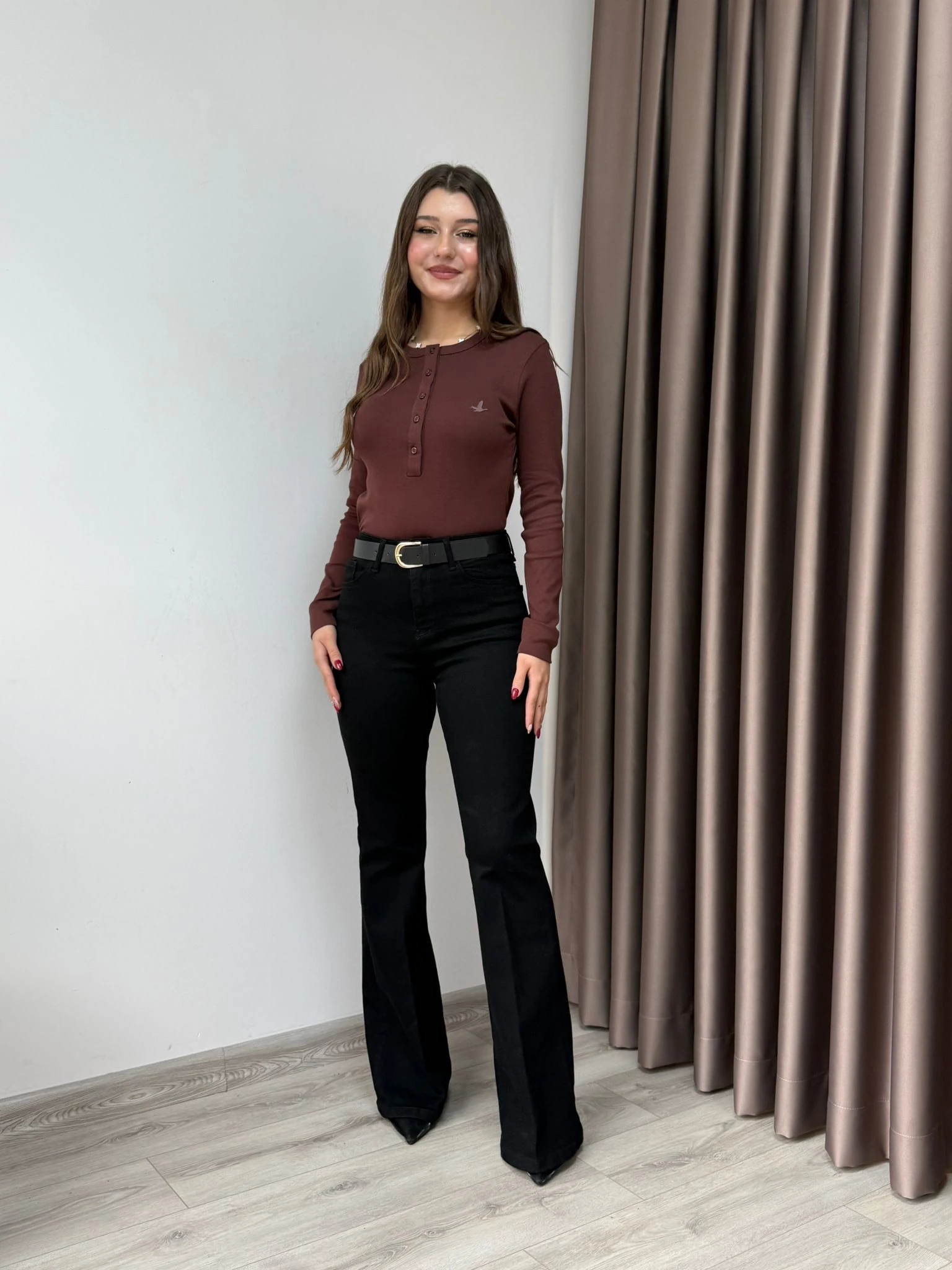 İSPANYOL PAÇA PANTOLON - Siyah