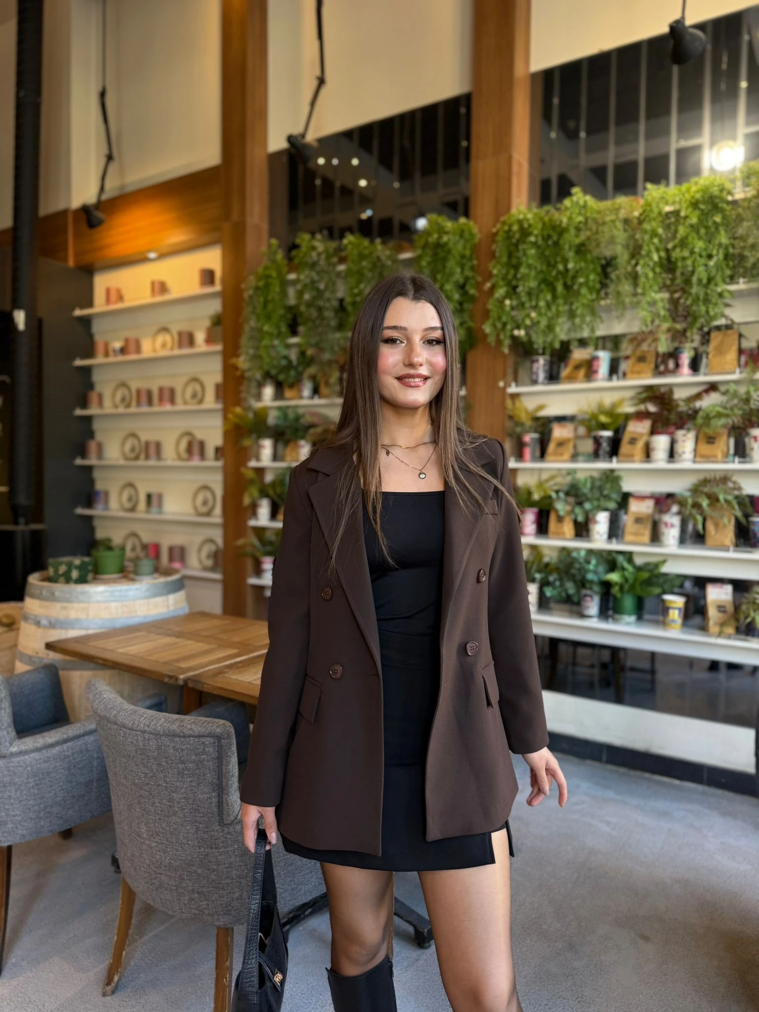 PREMİUM BLAZER CEKET - kahverengi