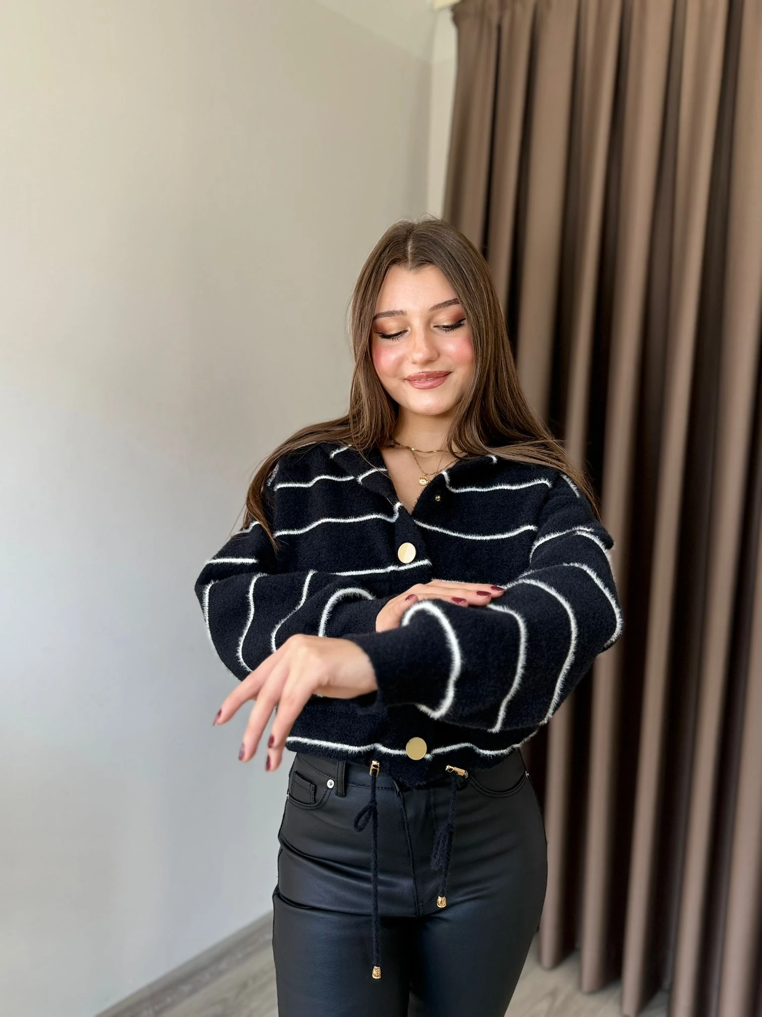 Angora Çizğili Hırka