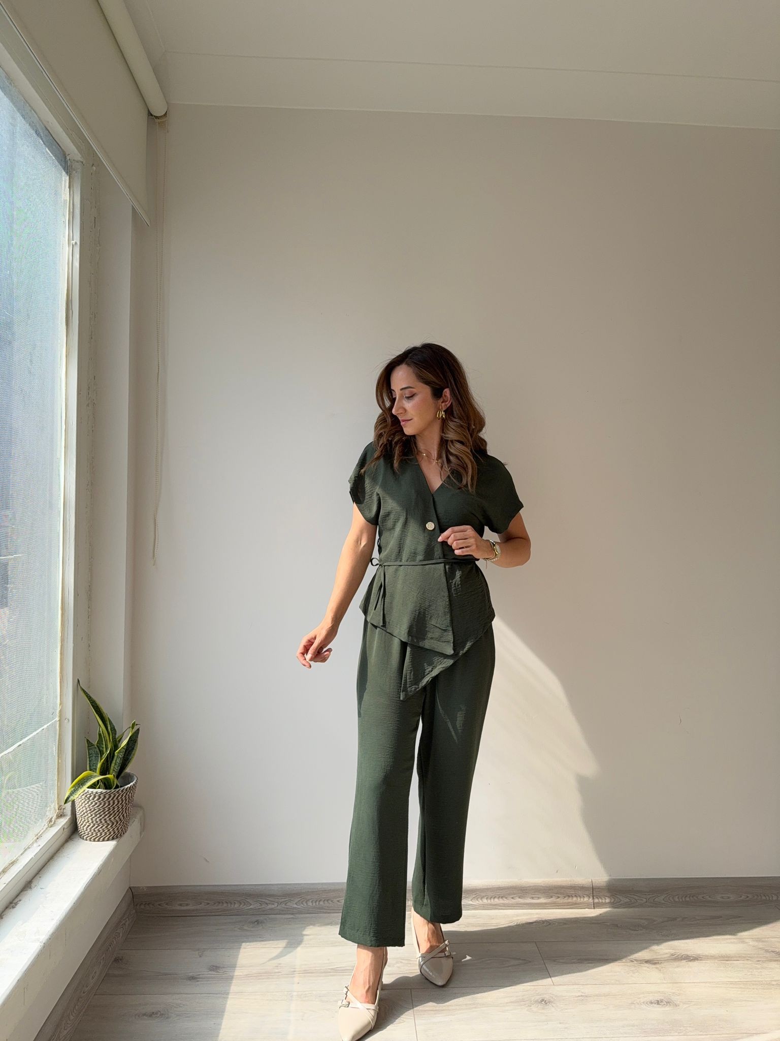 TASARIM BLUZ PANTOLON TAKIM - Haki