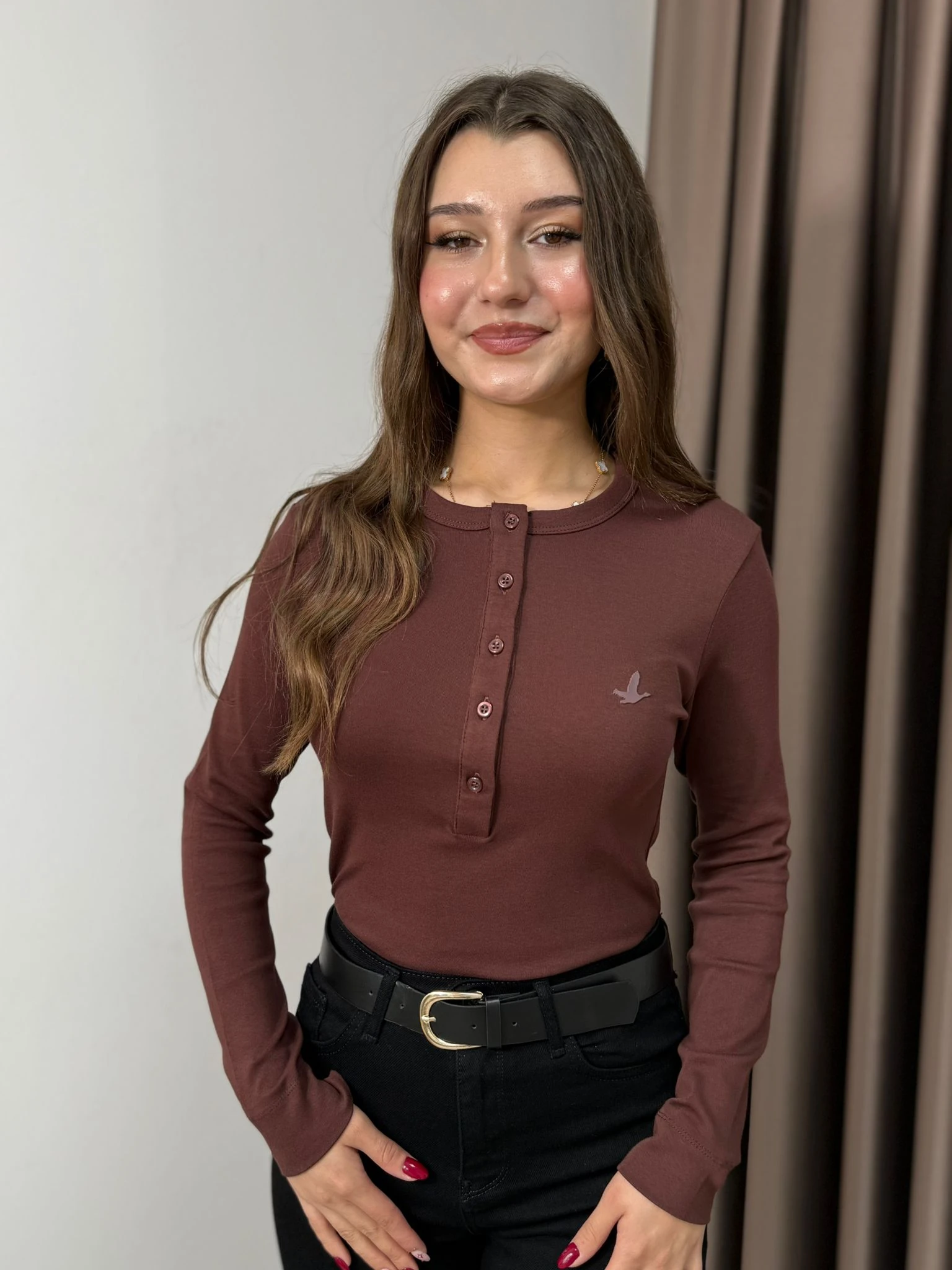 DÜĞMELİ BADİ - kahverengi