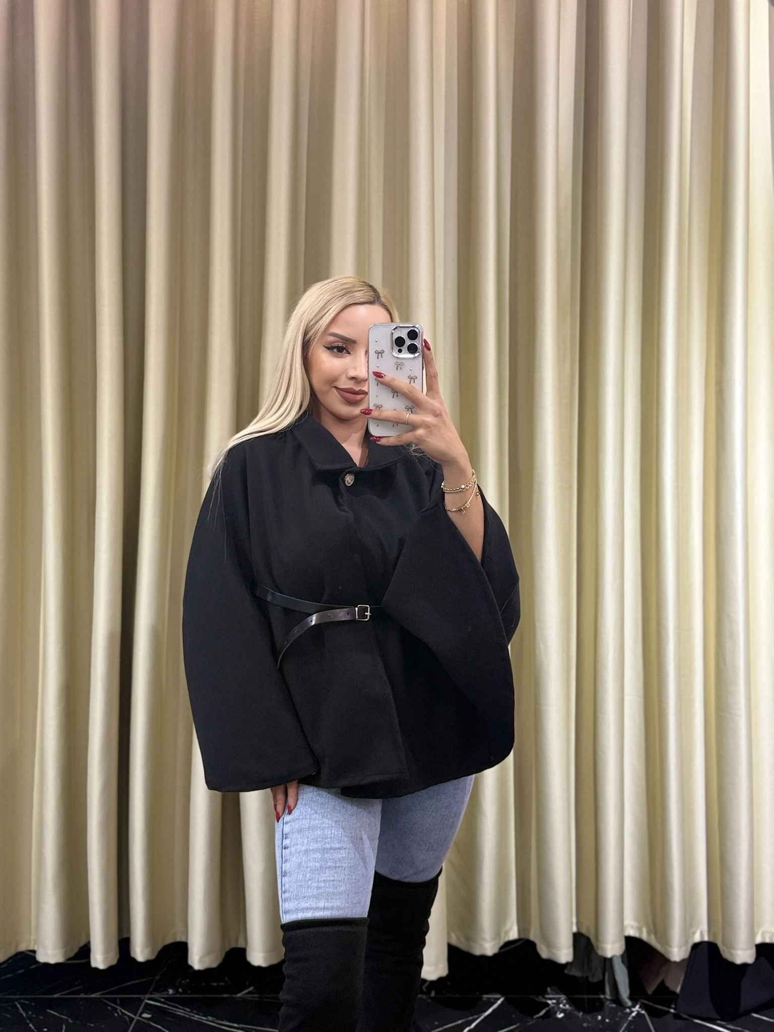 KEMERLİ KAŞE PANÇO 