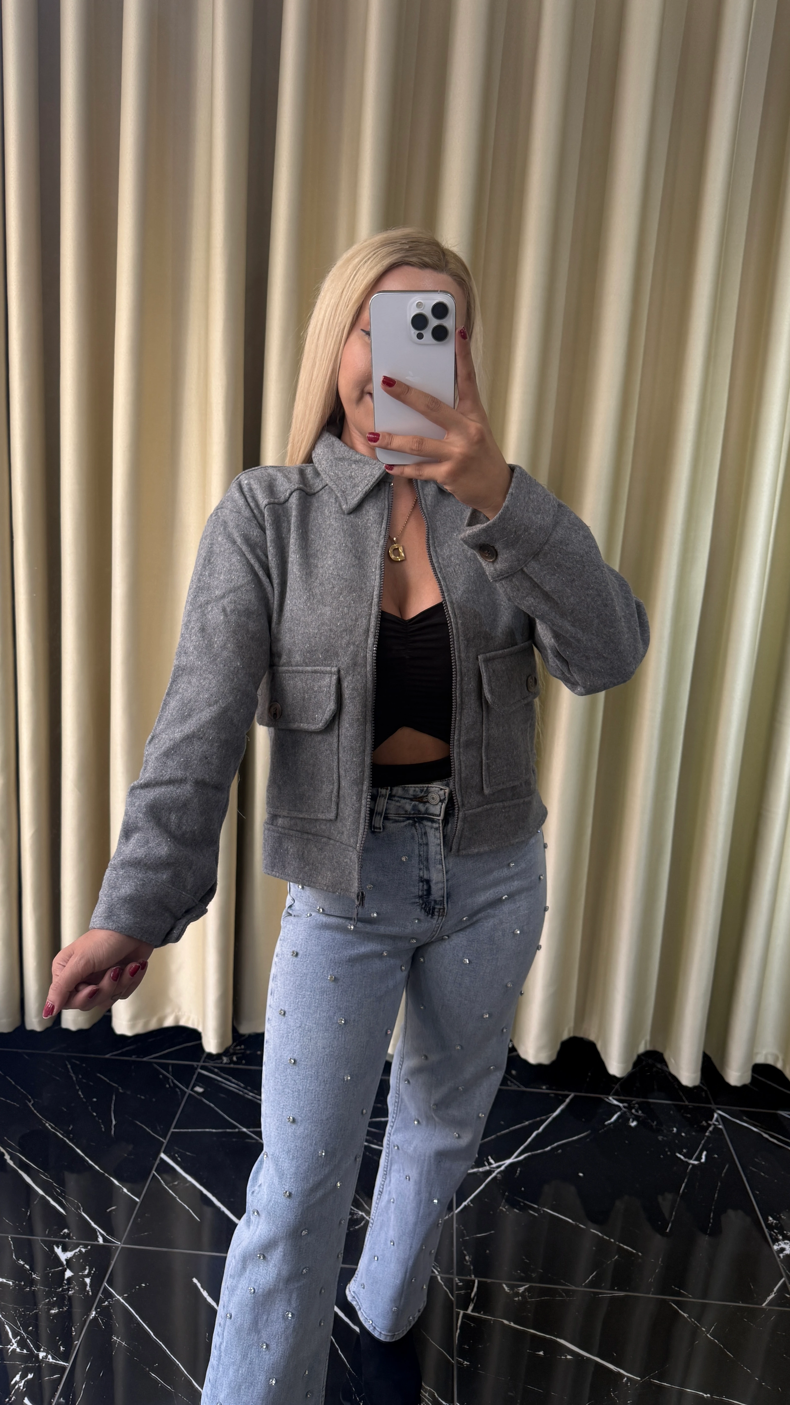 Fermuarlı Cepli Kaşe