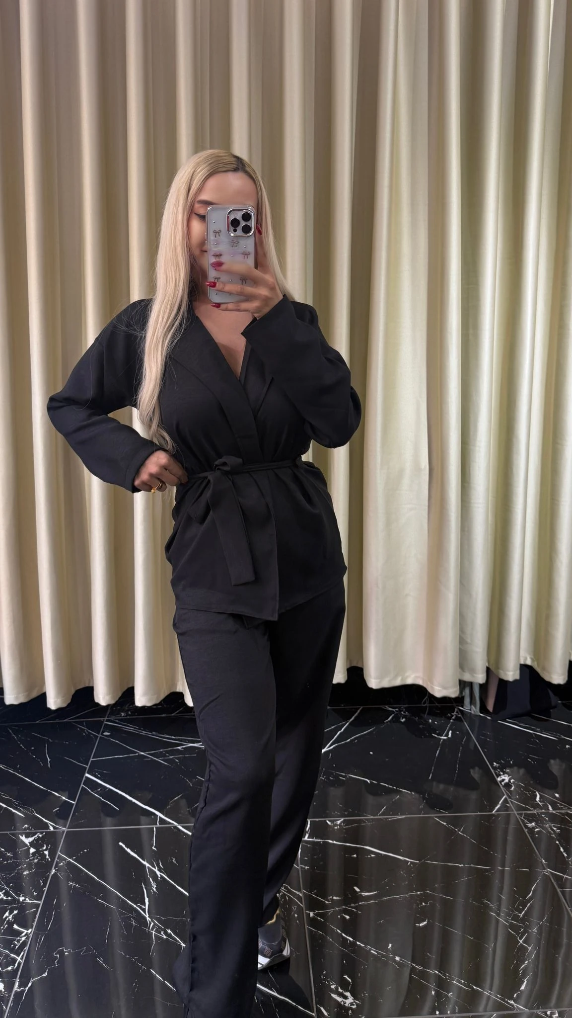 SENNA BAĞLAMALI KETEN TAKIM