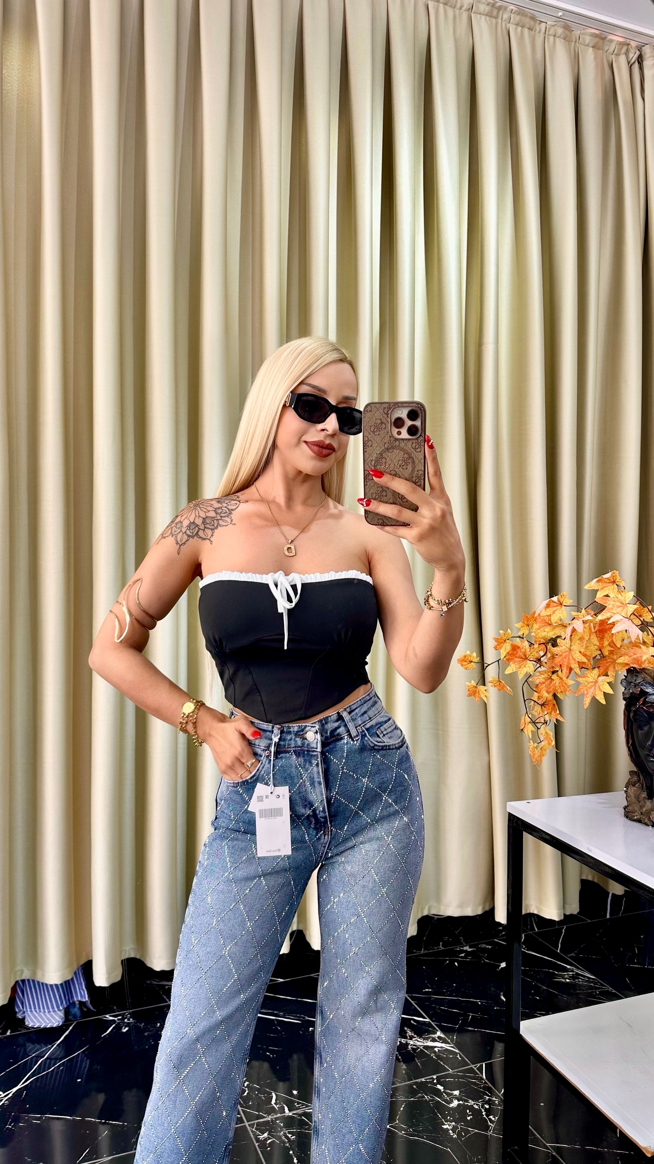 Marka Model Brck Crop - Siyah