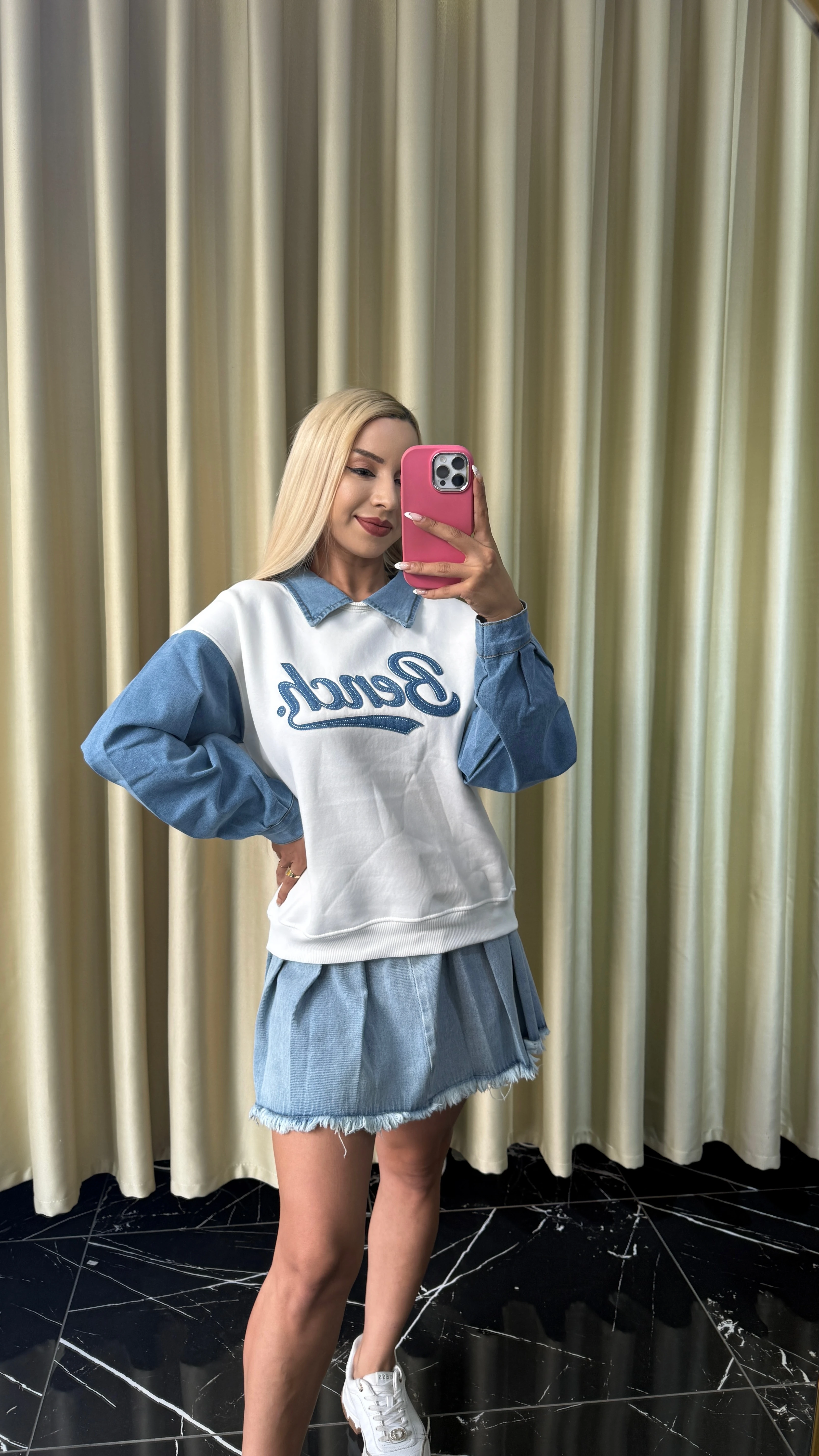 KOT DETAYLI ÜÇ İPLİK SWEAT