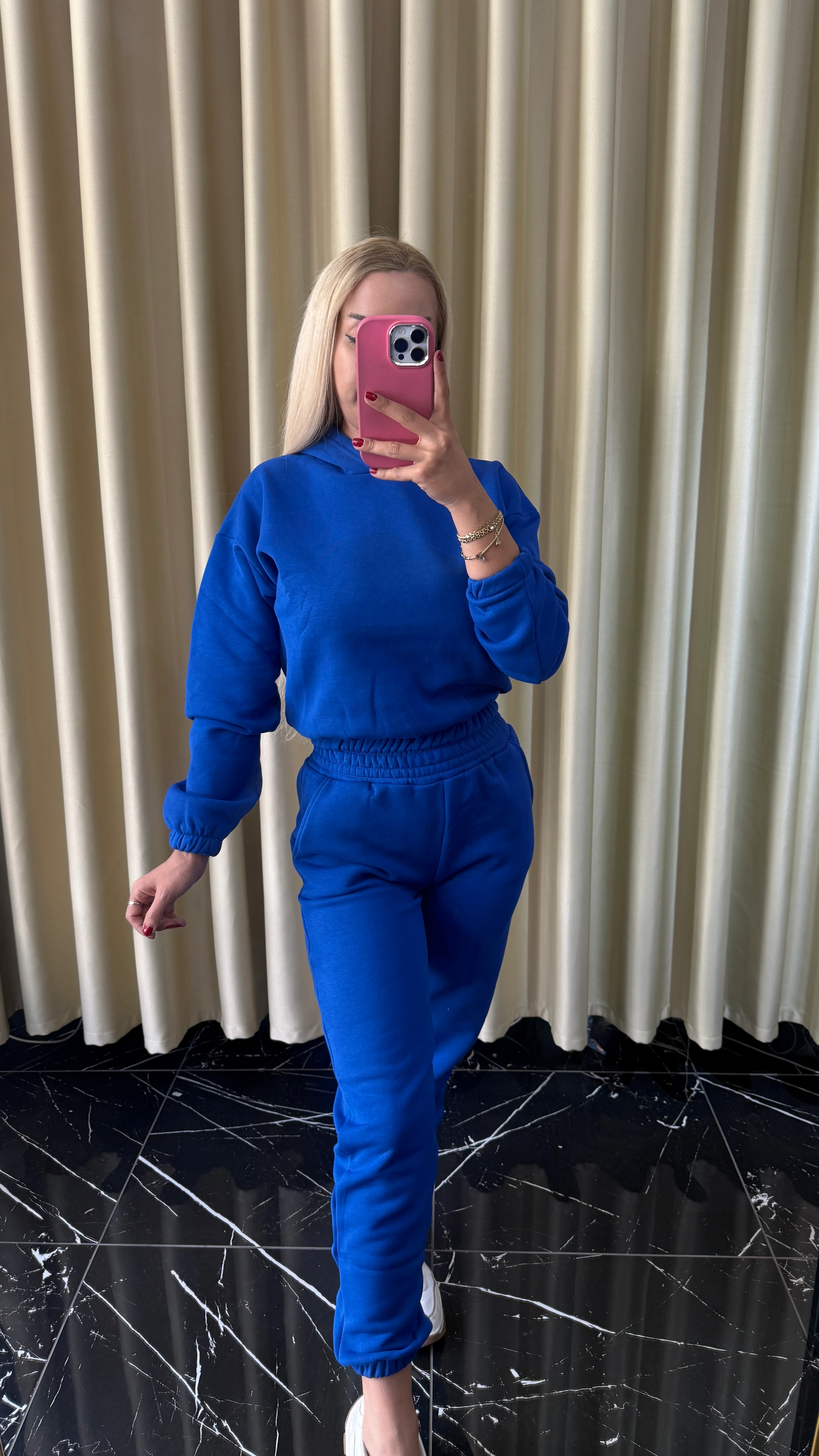 1 Alana 1 Bedava ❤️ 3 İplik Şardonlu Kapşonlu Eşofman Takımı - Lacivert