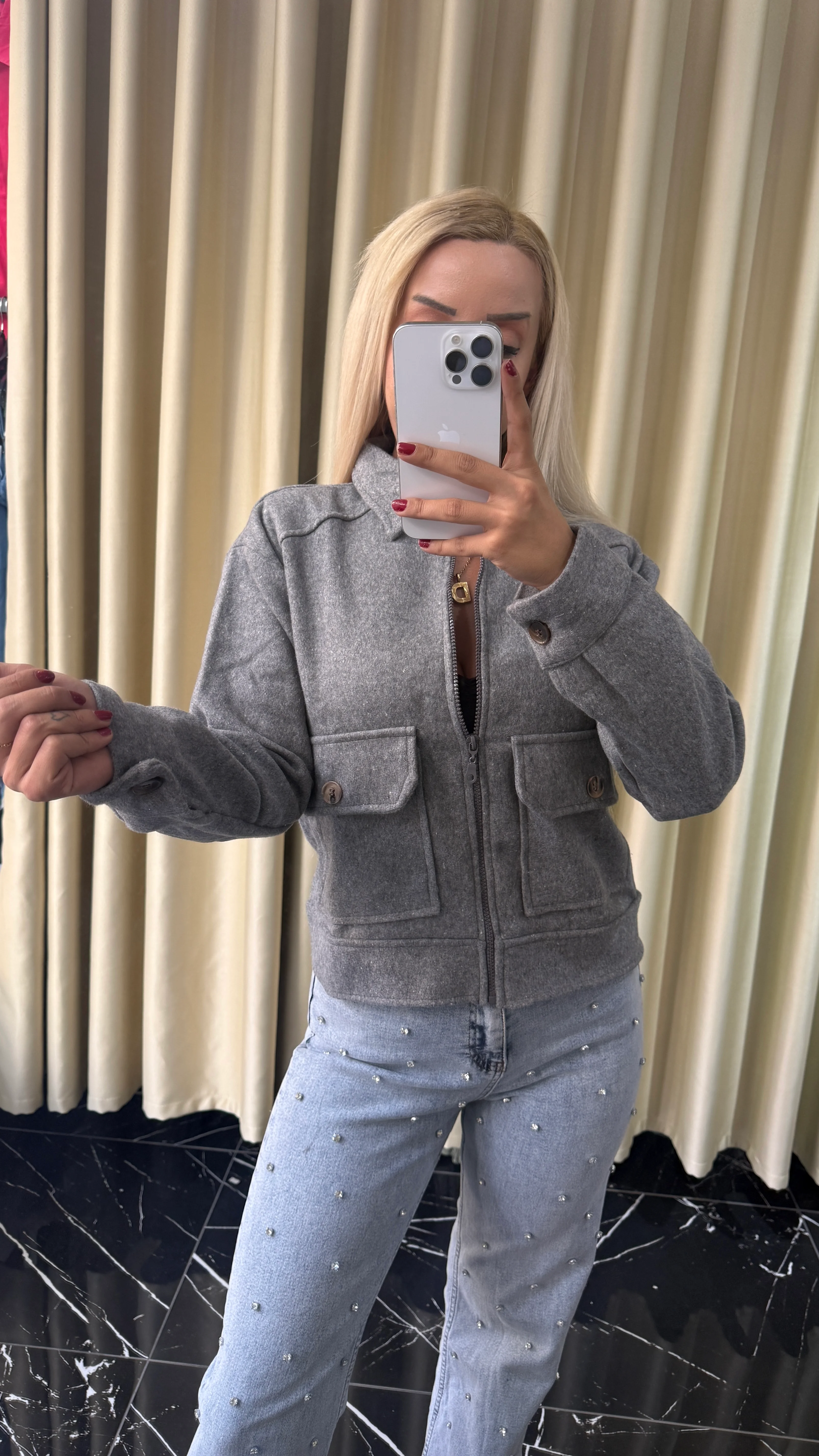 Fermuarlı Cepli Kaşe