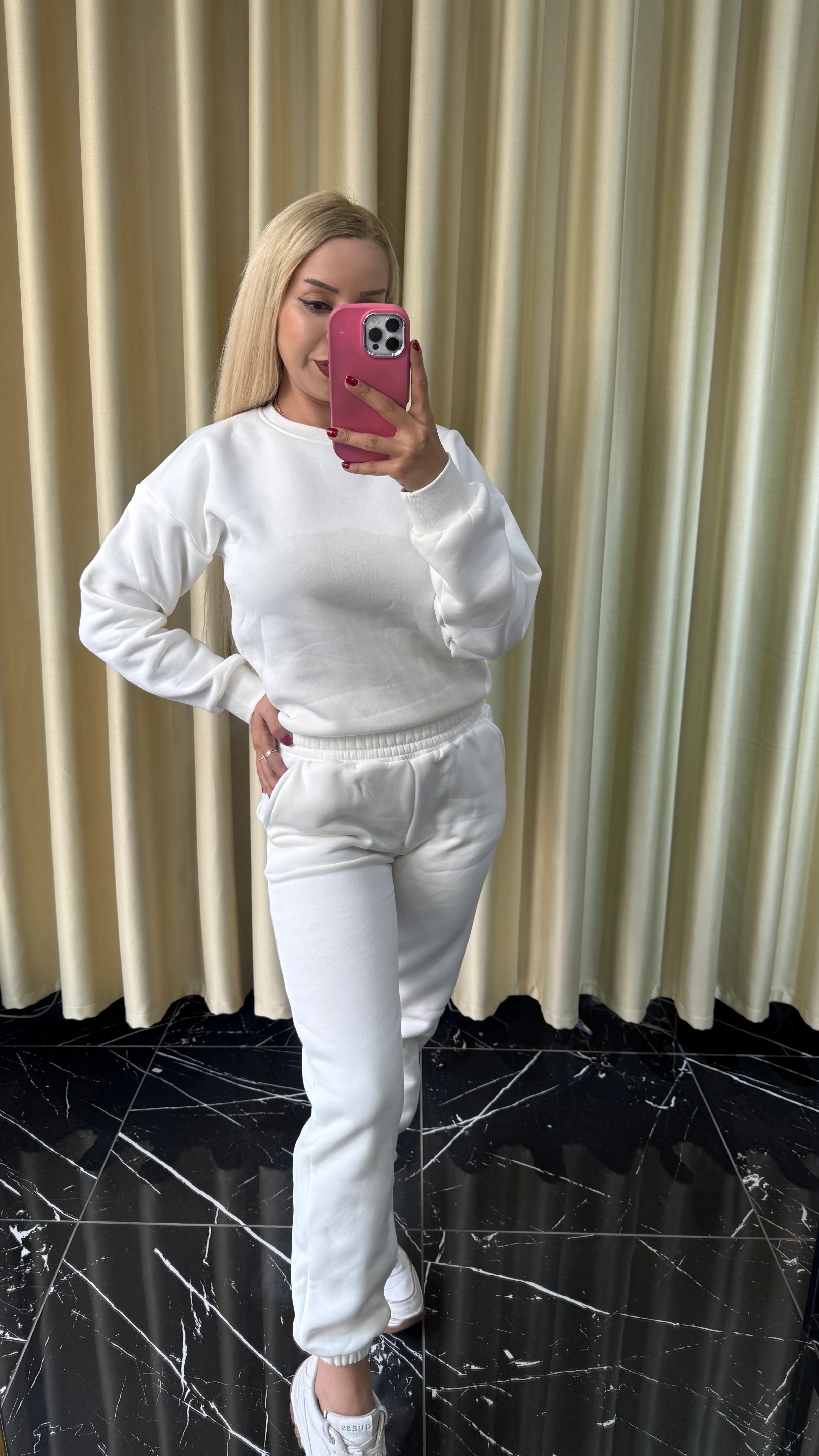 3 İplik Bisiklet Yaka Şardonlu Eşofman Takımı