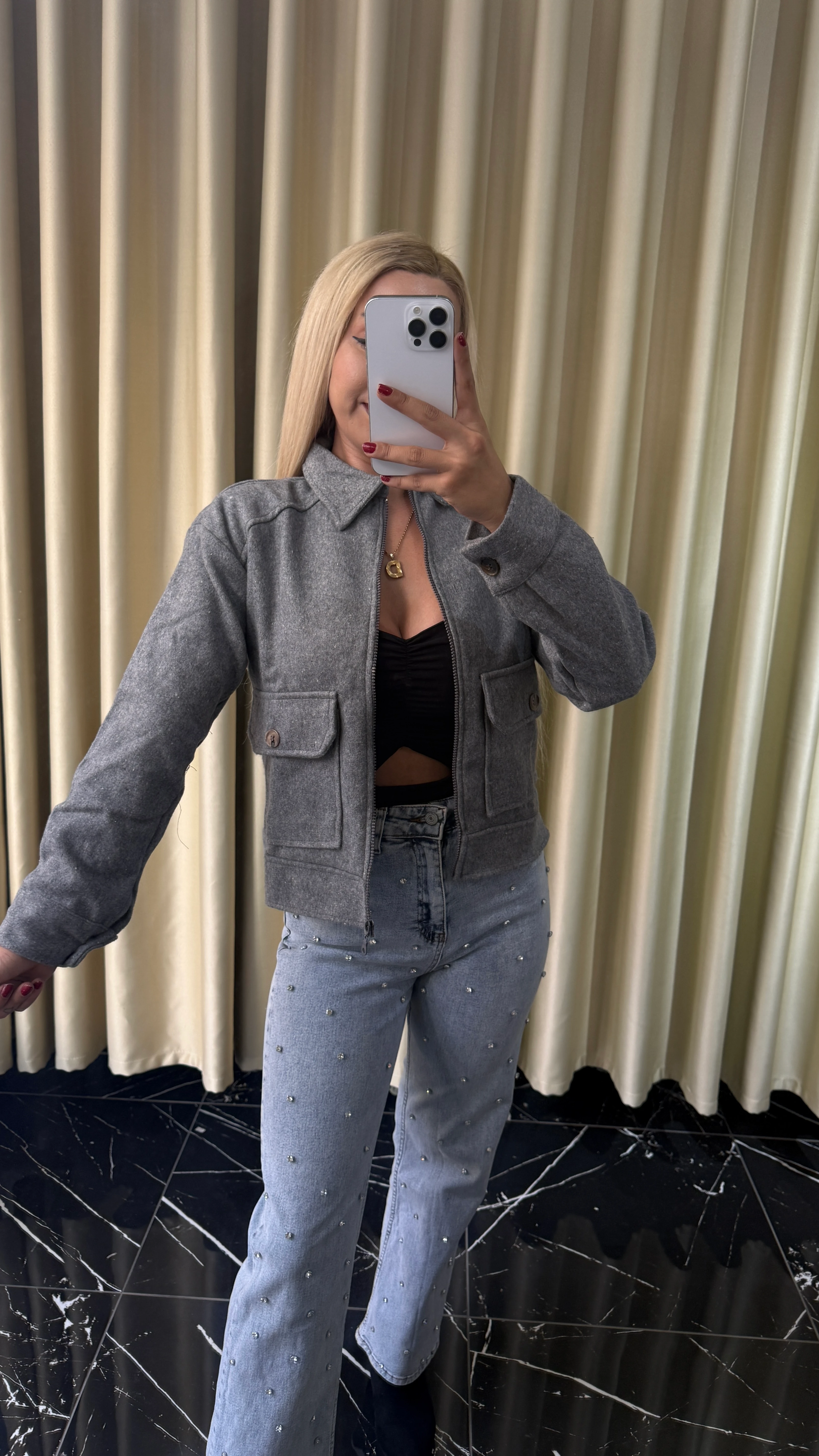 Fermuarlı Cepli Kaşe