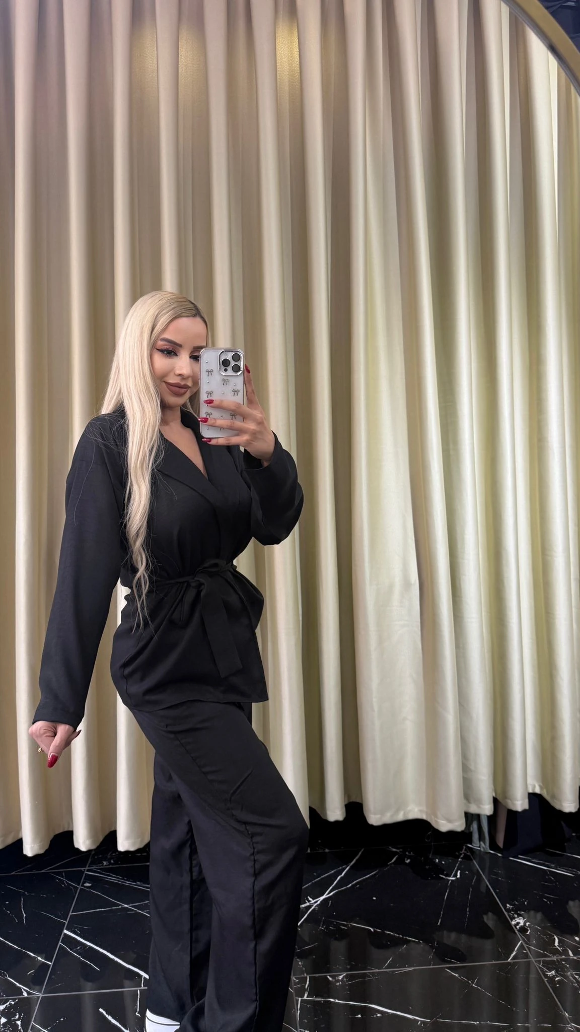 SENNA BAĞLAMALI KETEN TAKIM