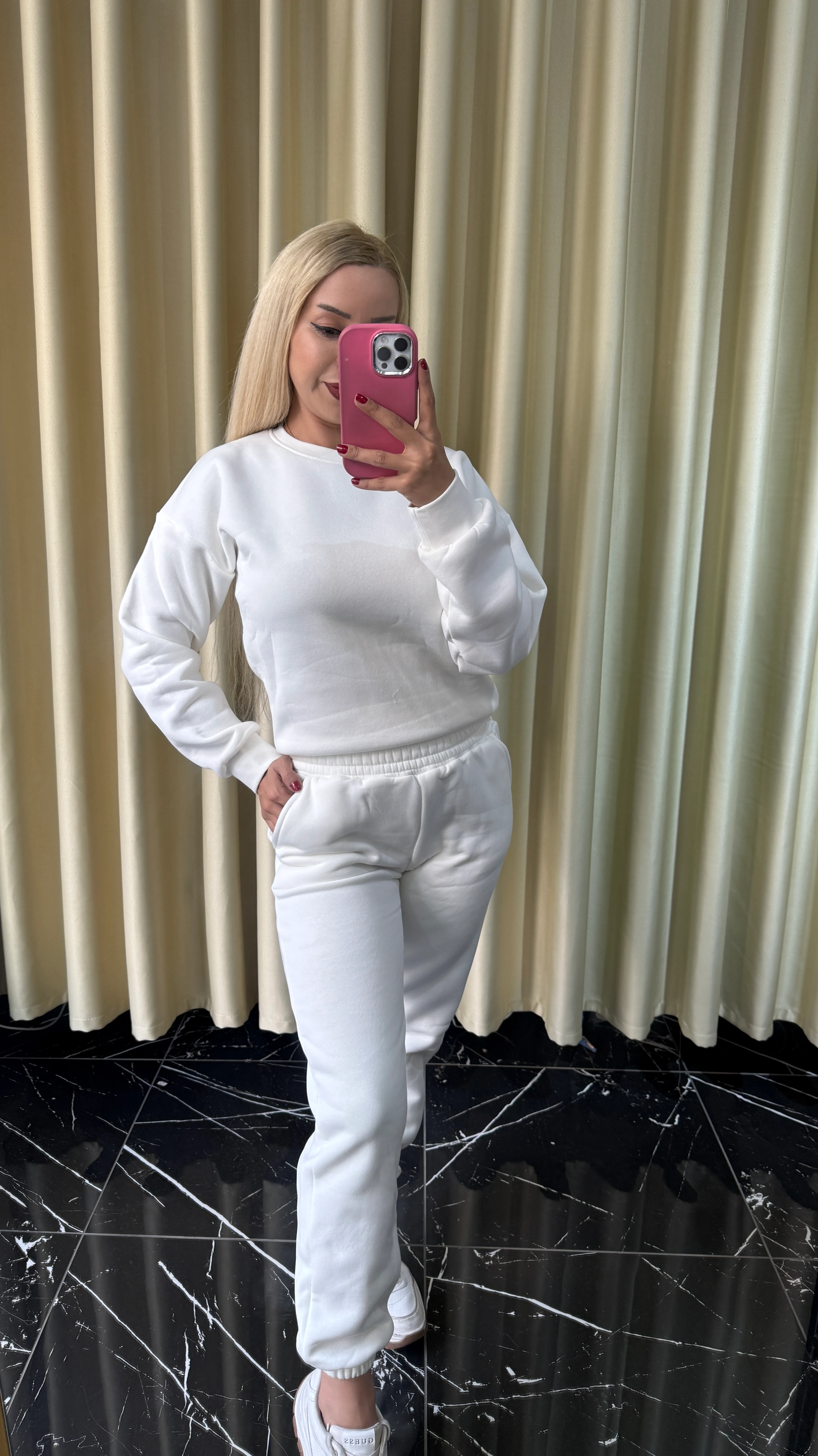 3 İplik Bisiklet Yaka Şardonlu Eşofman Takımı