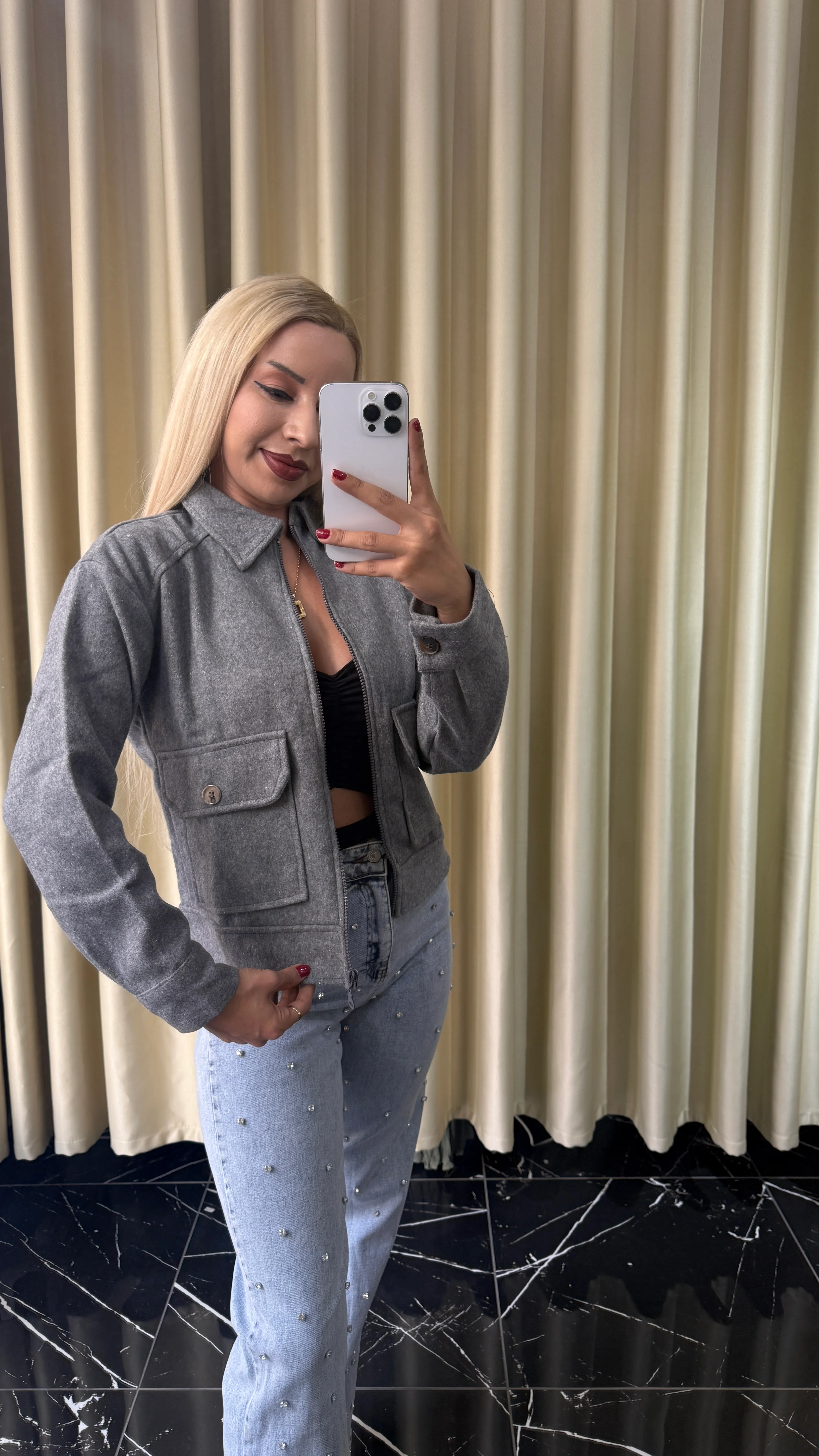 Fermuarlı Cepli Kaşe