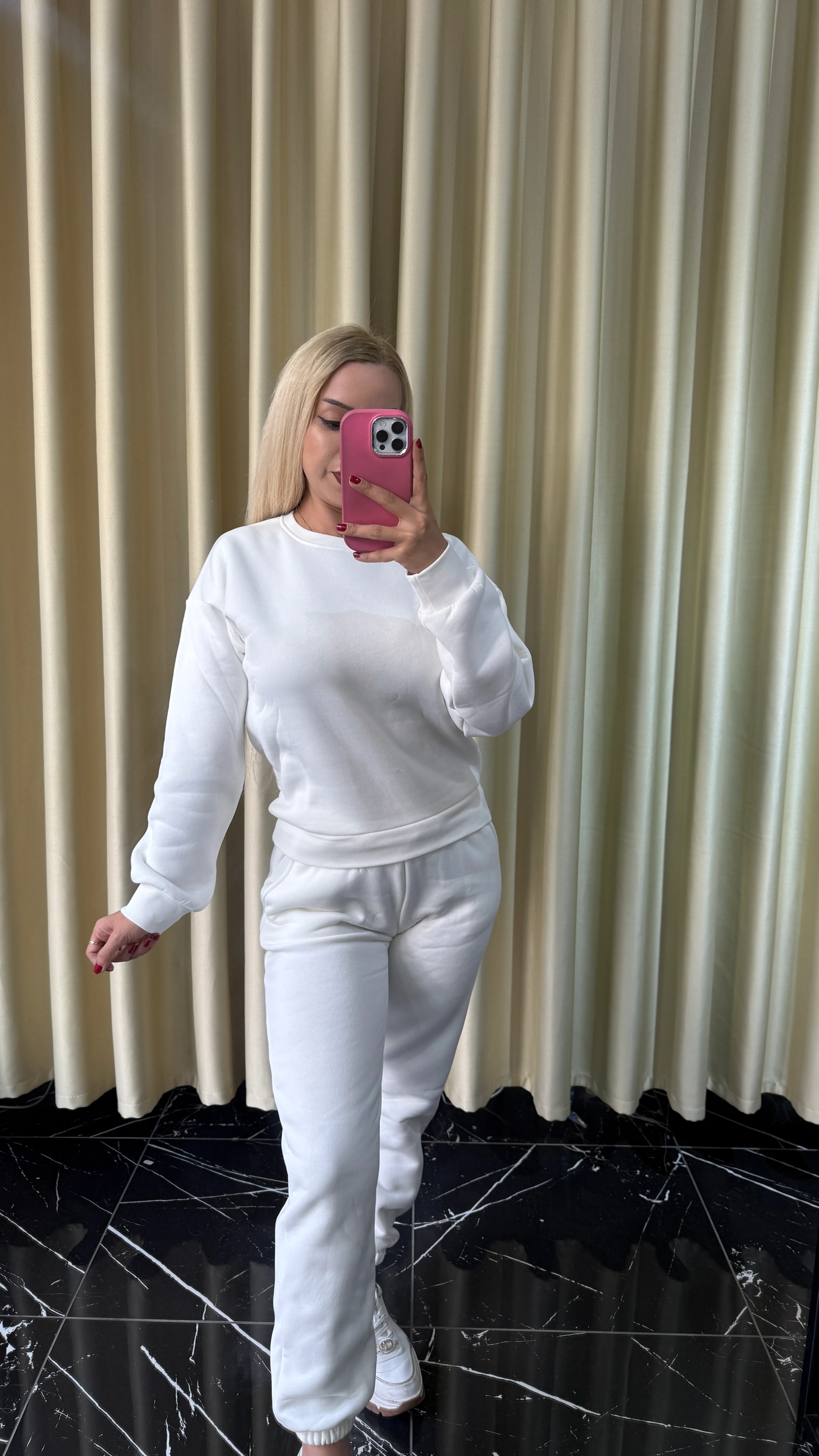 3 İplik Bisiklet Yaka Şardonlu Eşofman Takımı