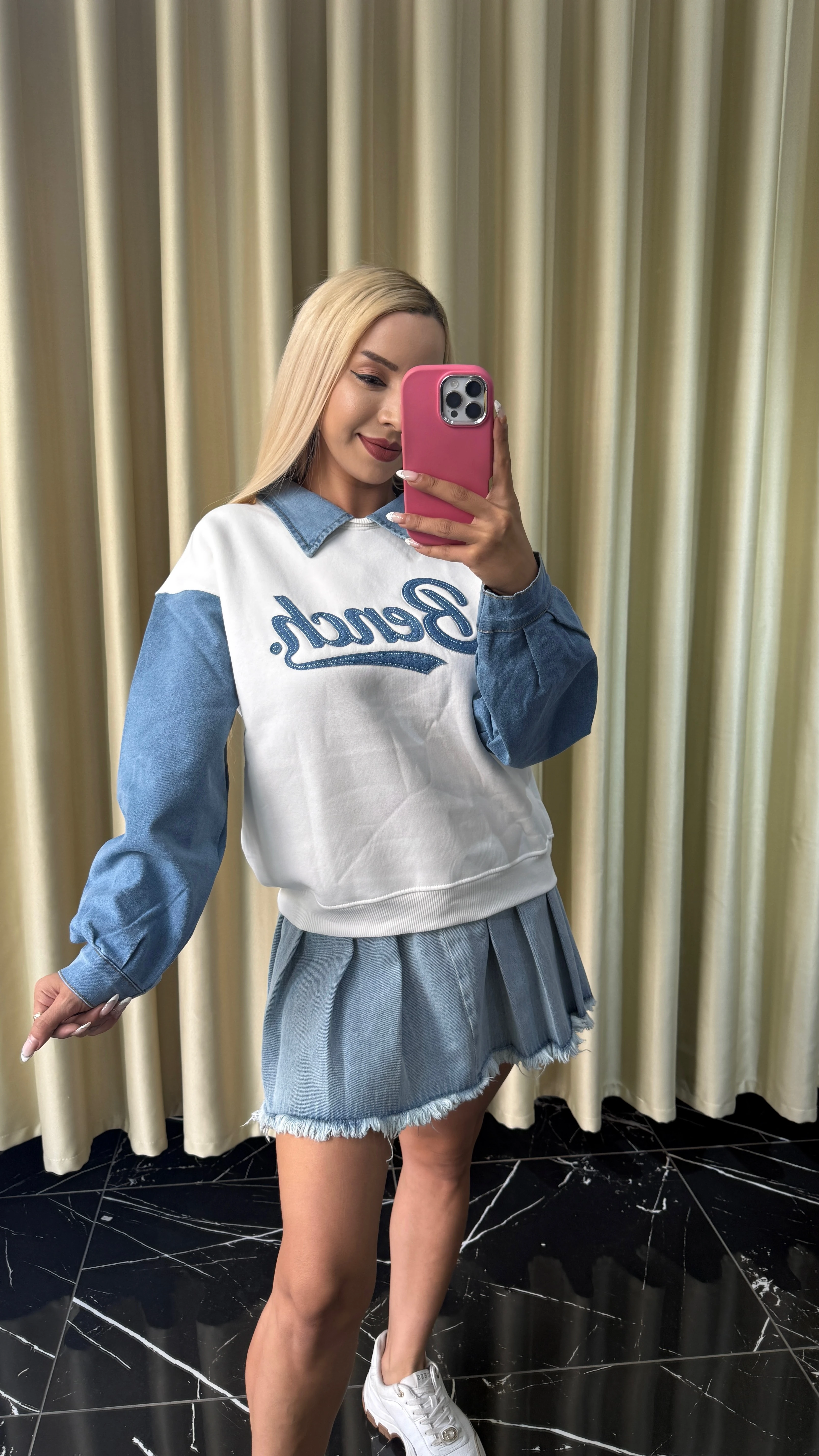 KOT DETAYLI ÜÇ İPLİK SWEAT