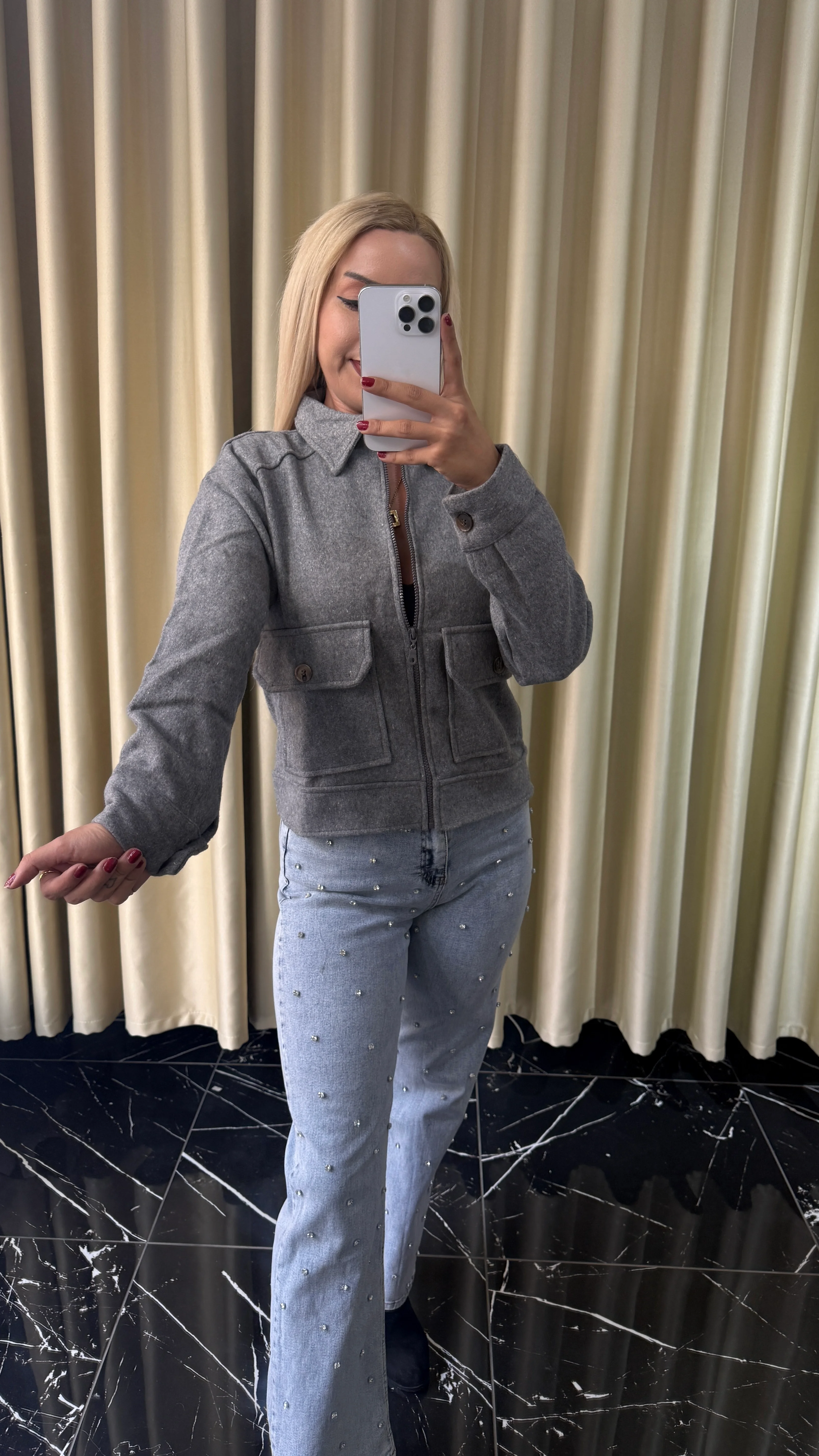 Fermuarlı Cepli Kaşe