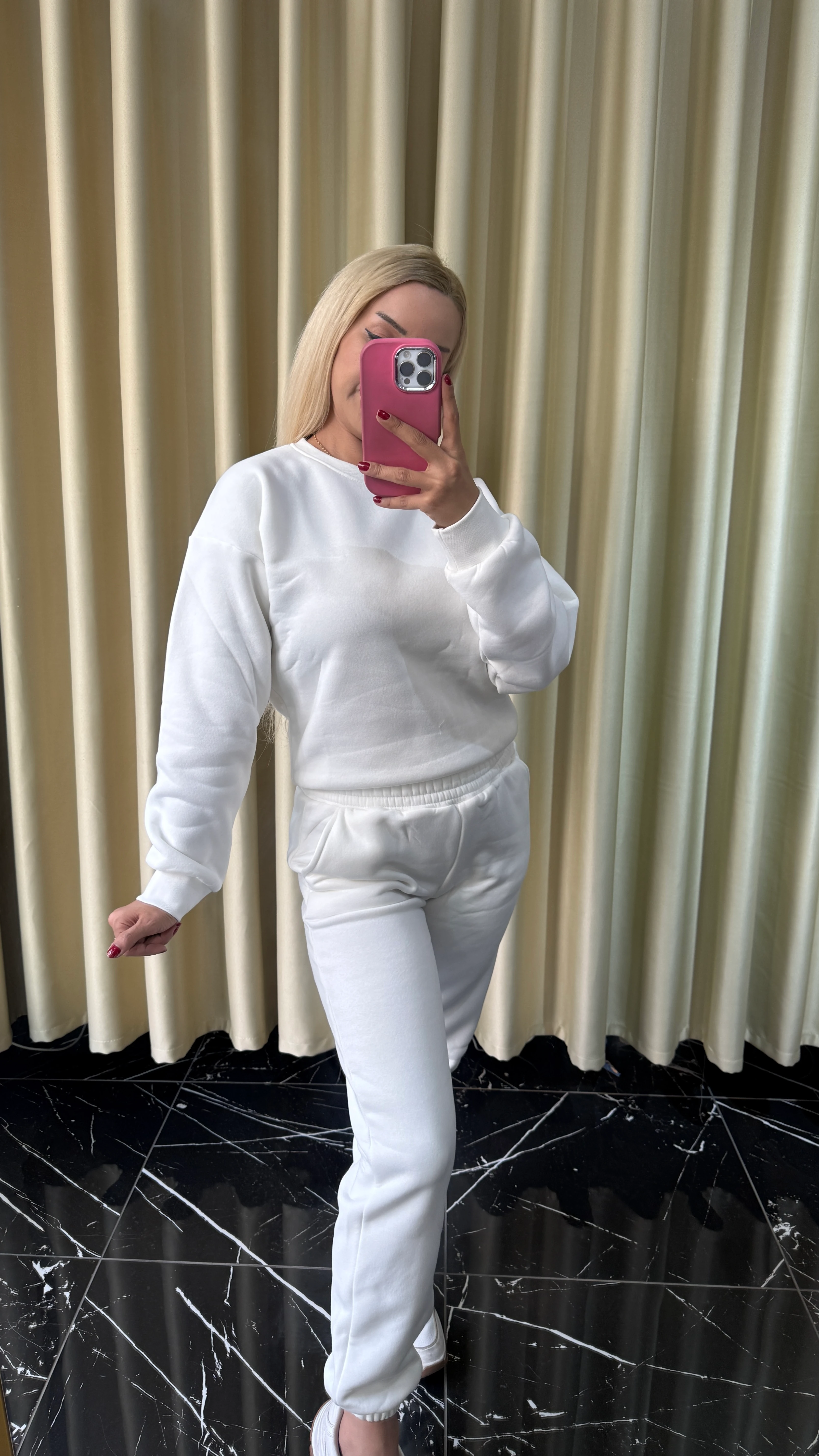 3 İplik Bisiklet Yaka Şardonlu Eşofman Takımı