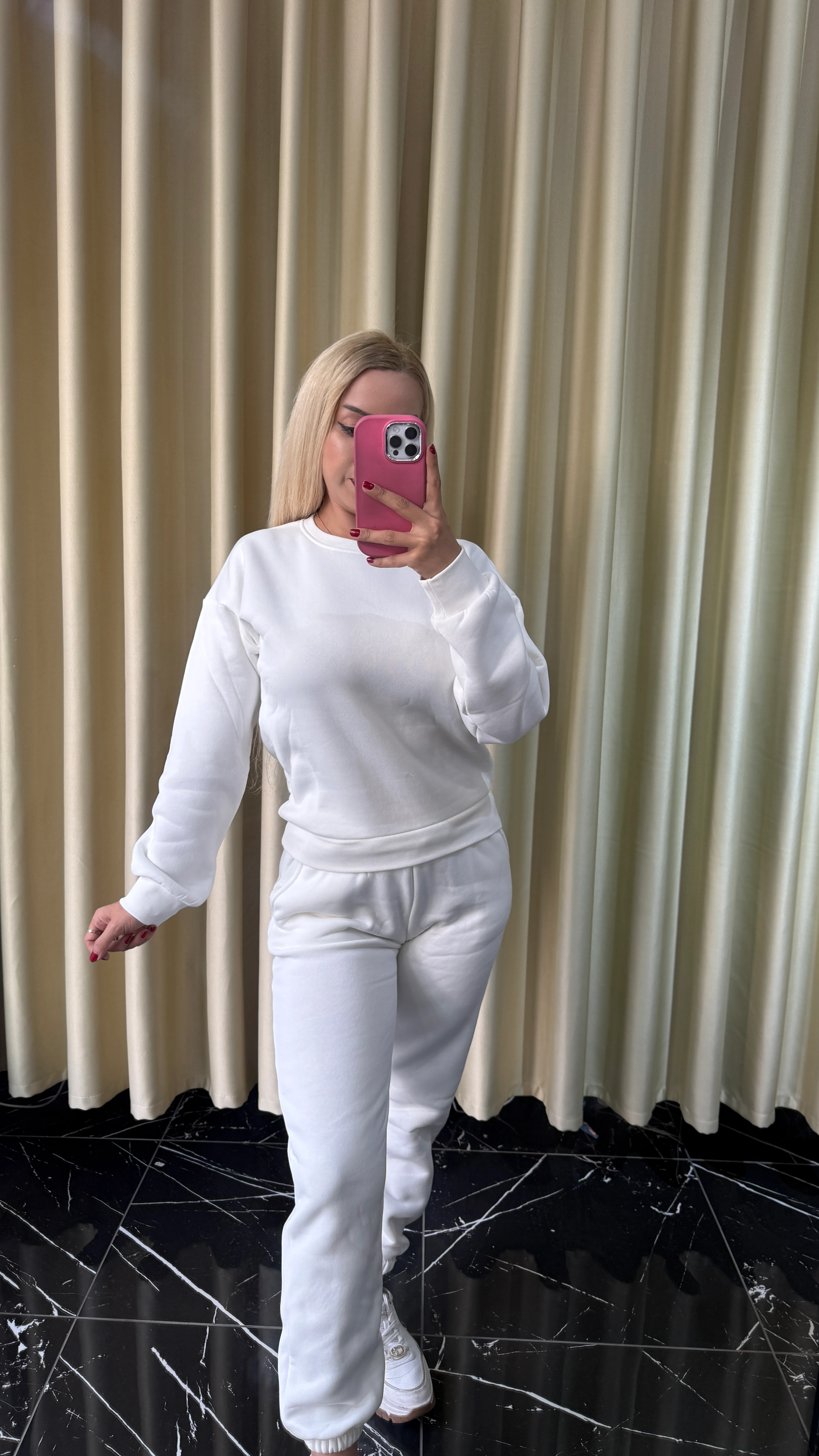 3 İplik Bisiklet Yaka Şardonlu Eşofman Takımı