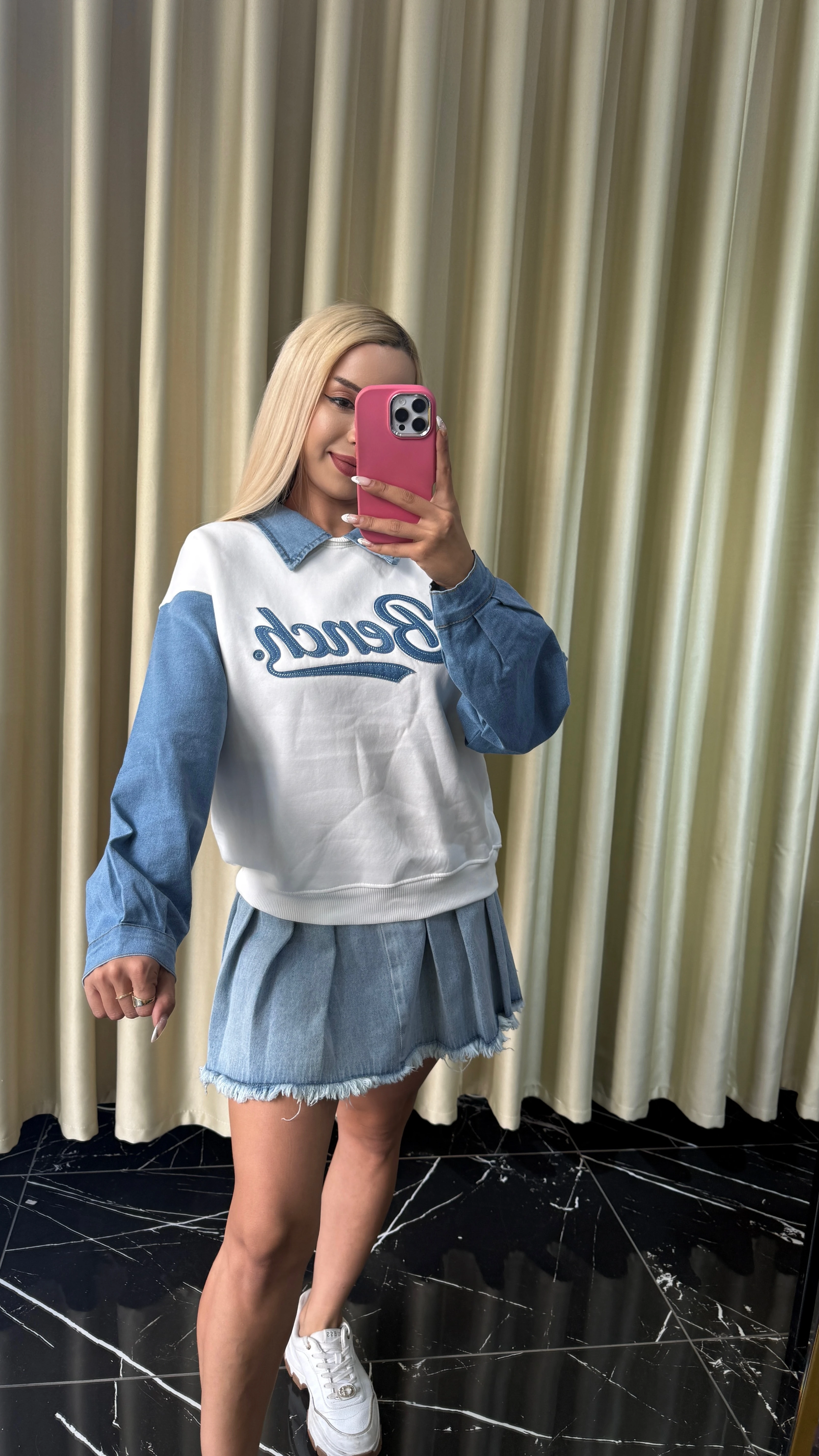 KOT DETAYLI ÜÇ İPLİK SWEAT