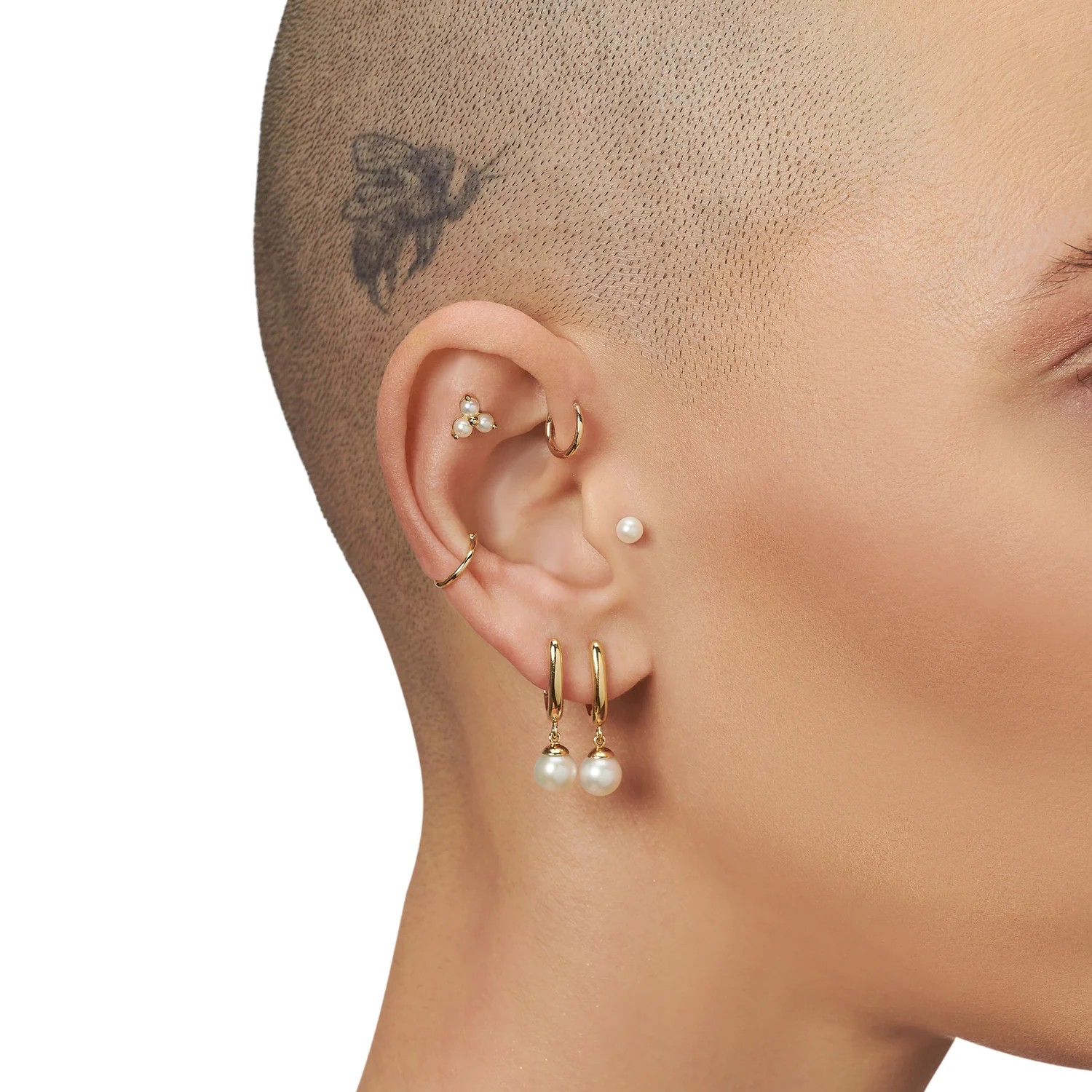 Altın Toplu Sıkıştırmalı Halka Earcuff