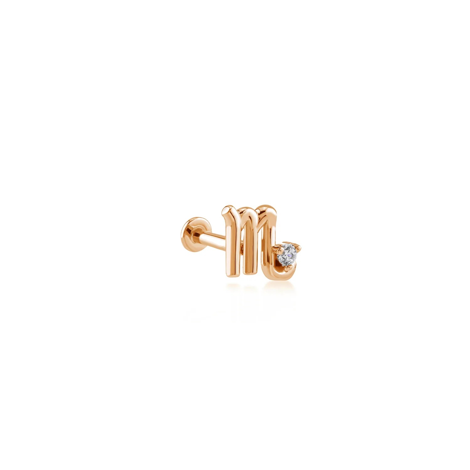 Scorpio Akrep Burcu Taşlı Altın Piercing