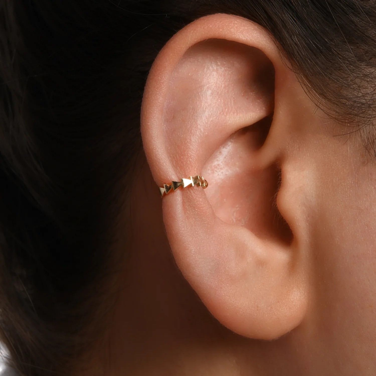 Havana Üçgen Form Tek Altın Earcuff