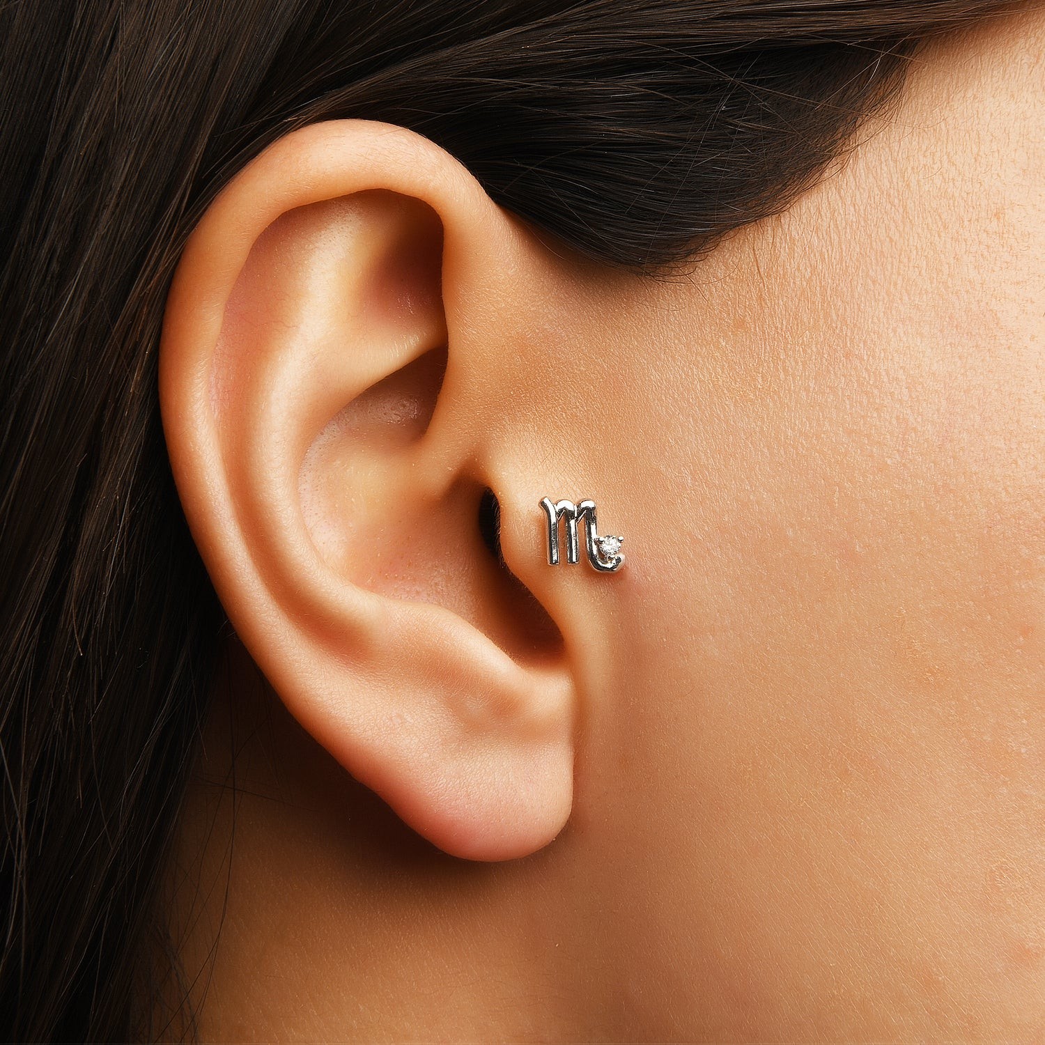 Scorpio Akrep Burcu Taşlı Altın Piercing