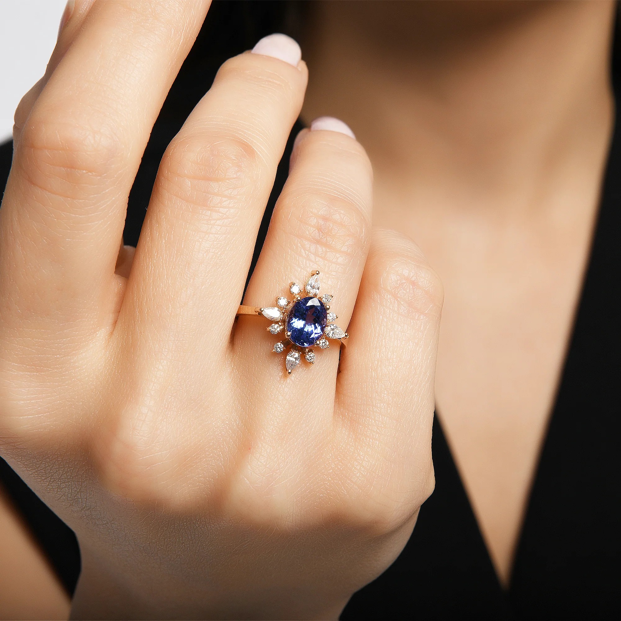 Tanzanit Taşlı 0.23 ct Pırlanta Yüzük