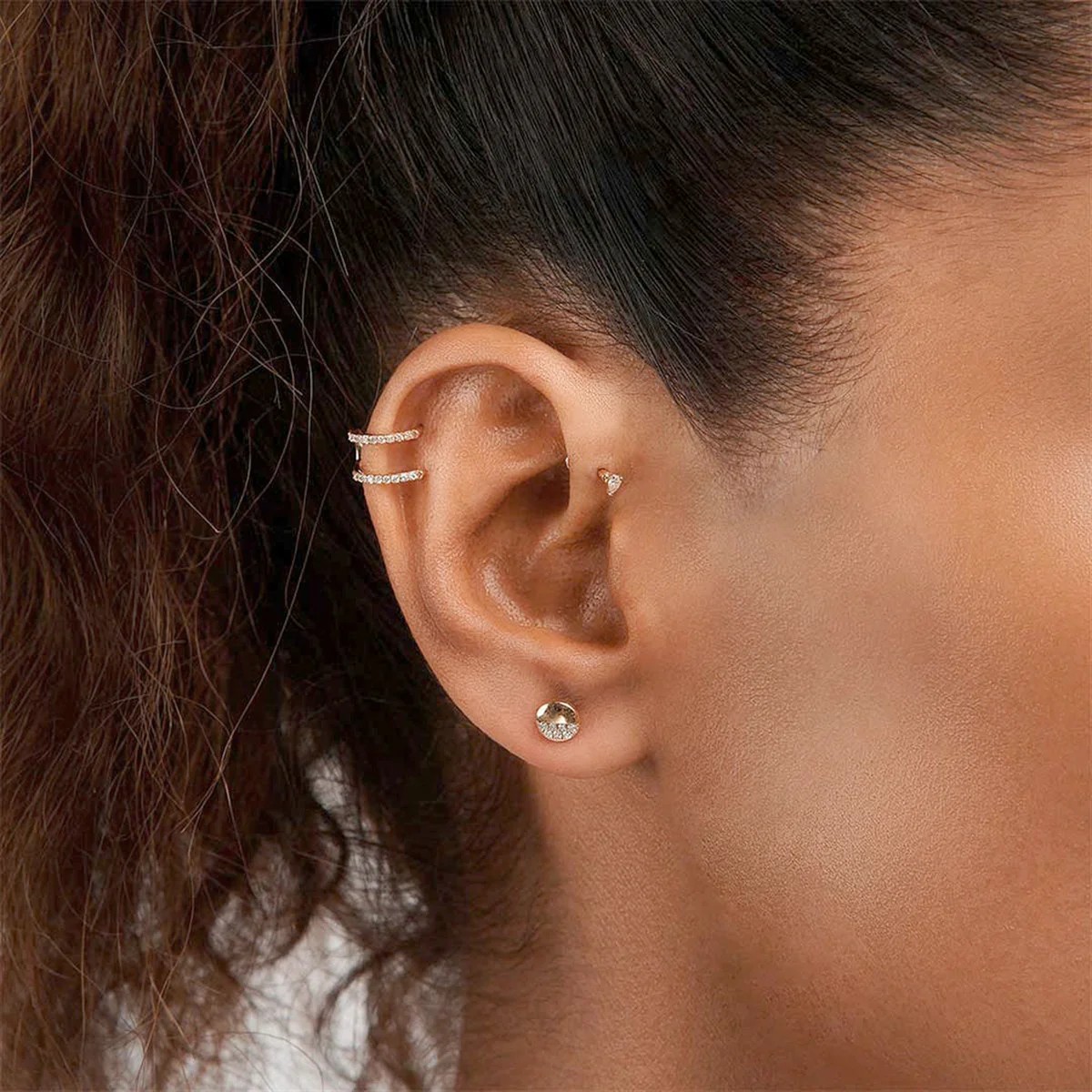 Yarım Halka Pırlanta Piercing