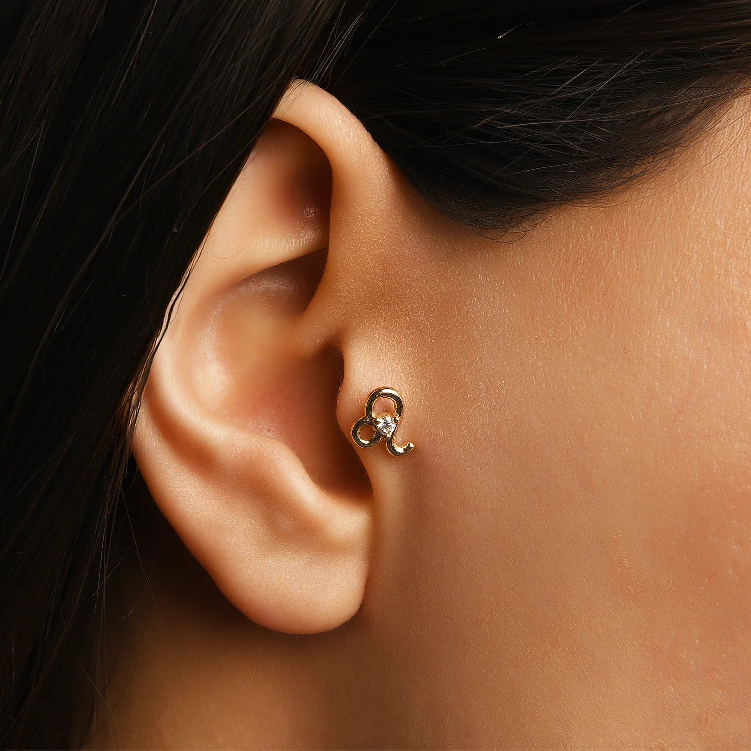 Scorpio Akrep Burcu Taşlı Altın Piercing