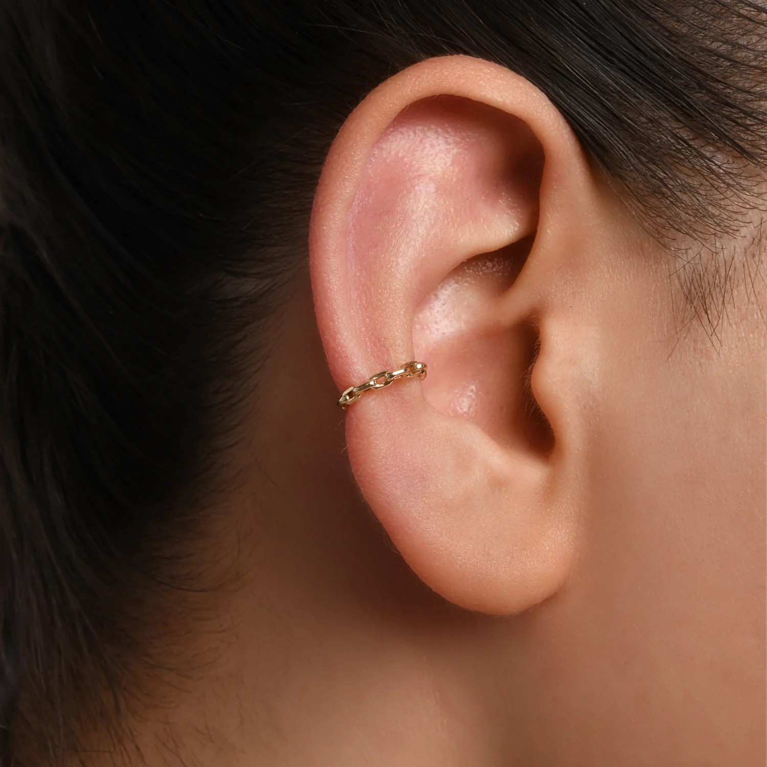 Zincir Model Altın Earcuff
