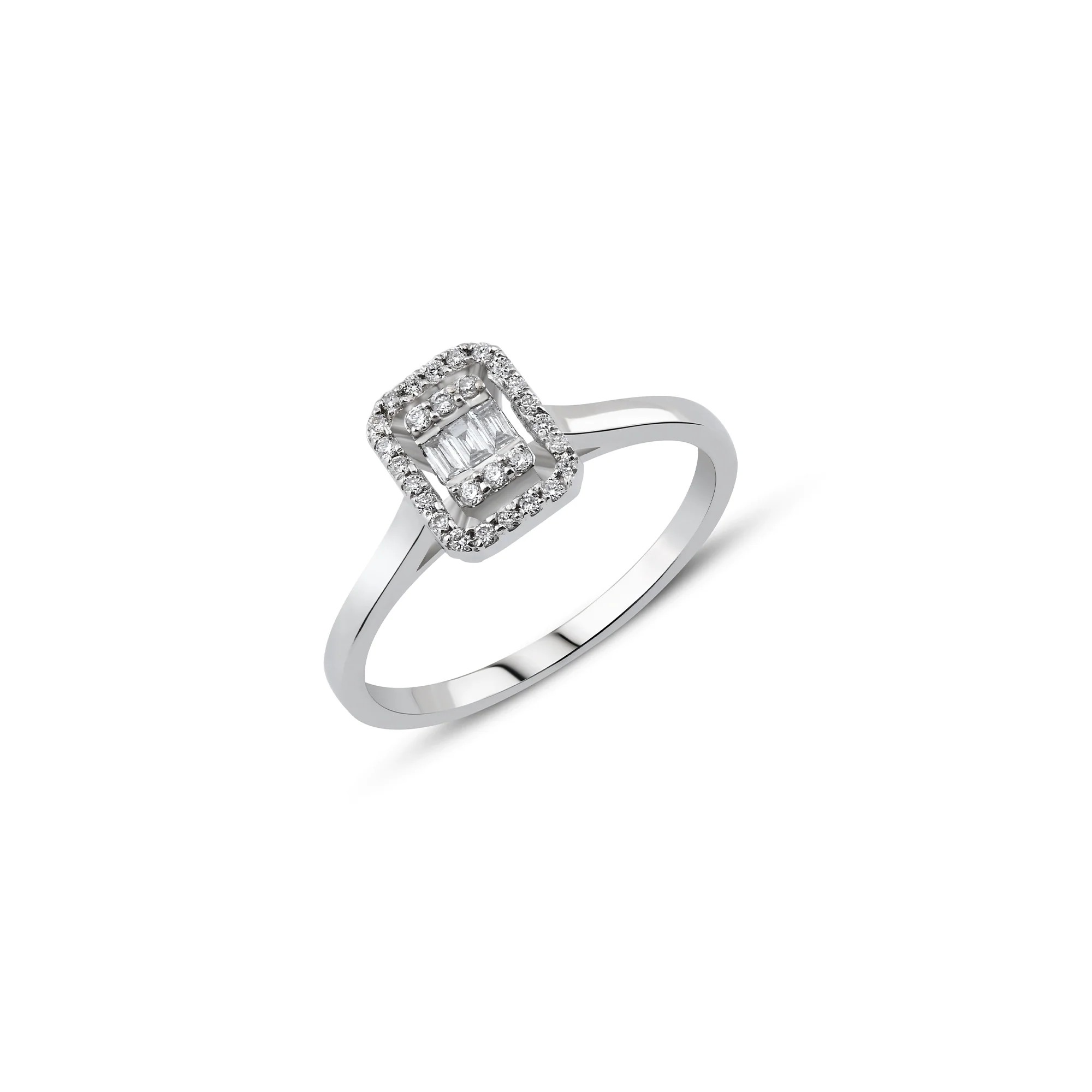 0.13 ct Pırlanta Baget Yüzük