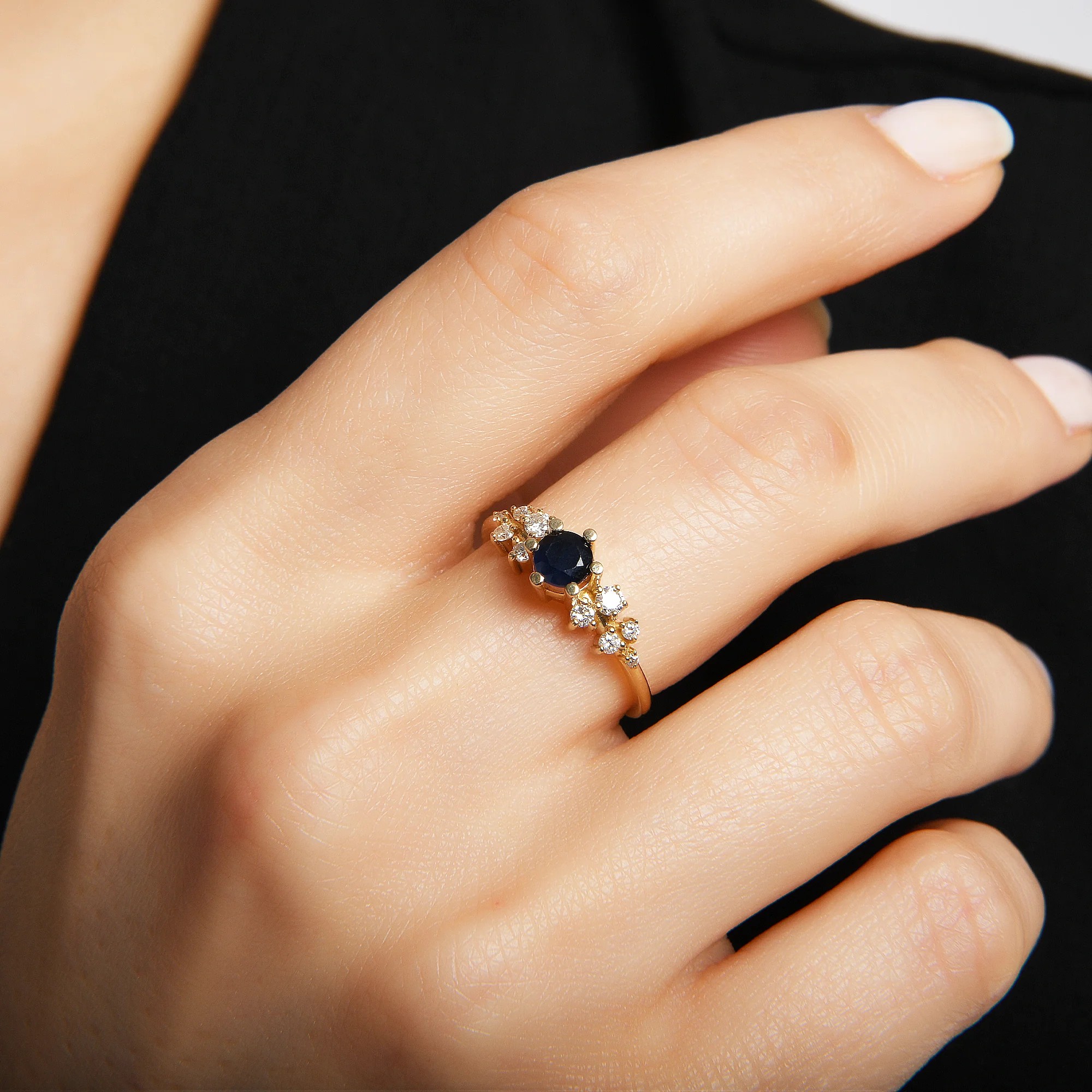 Safir Taşlı 0.25 ct Pırlanta Yüzük