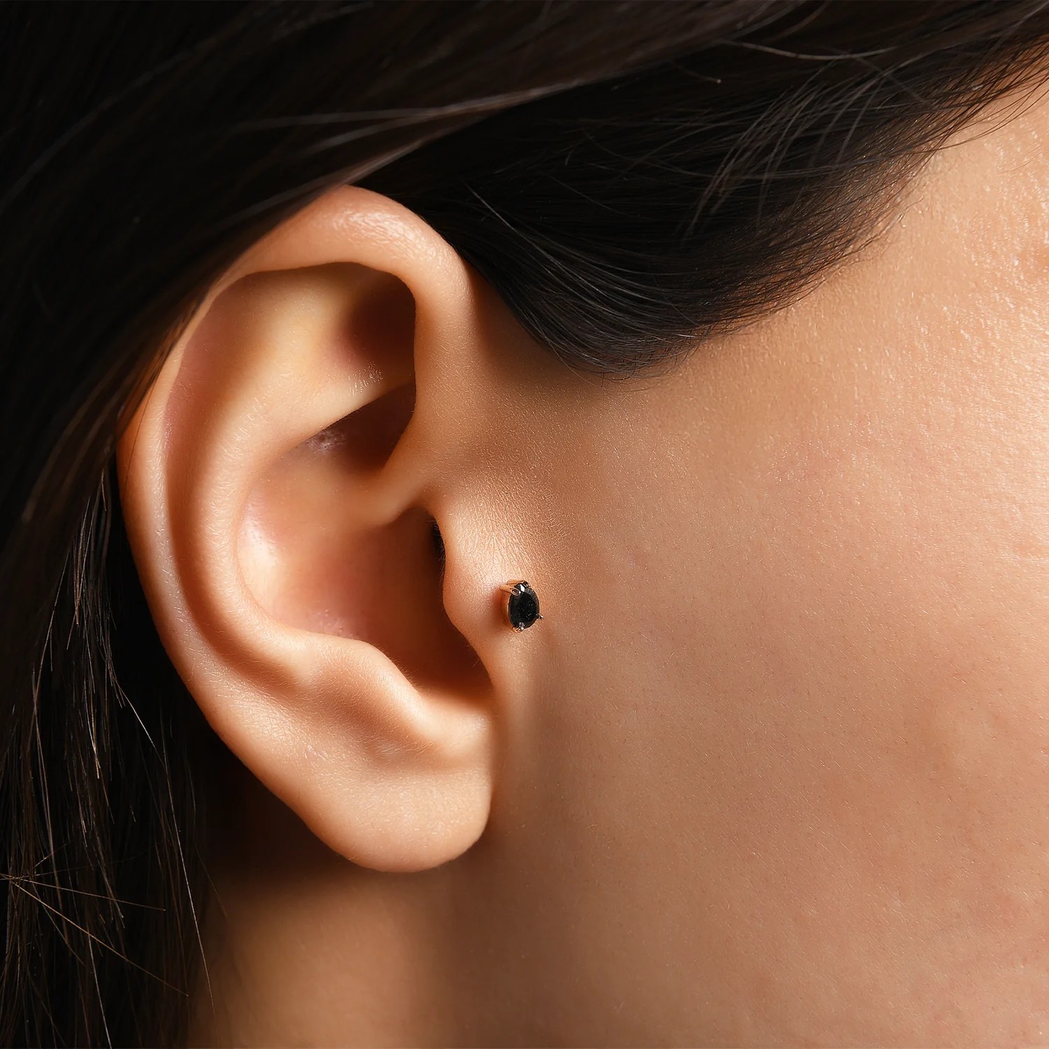 Mistero Damla Kesim Siyah Pırlanta Piercing