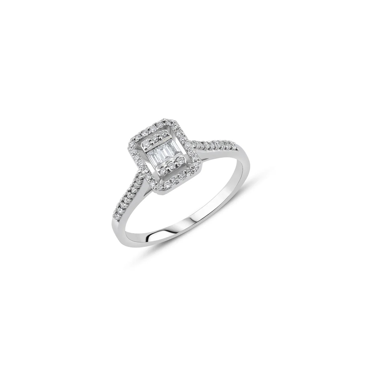 0.24 ct Pırlanta Baget Yüzük