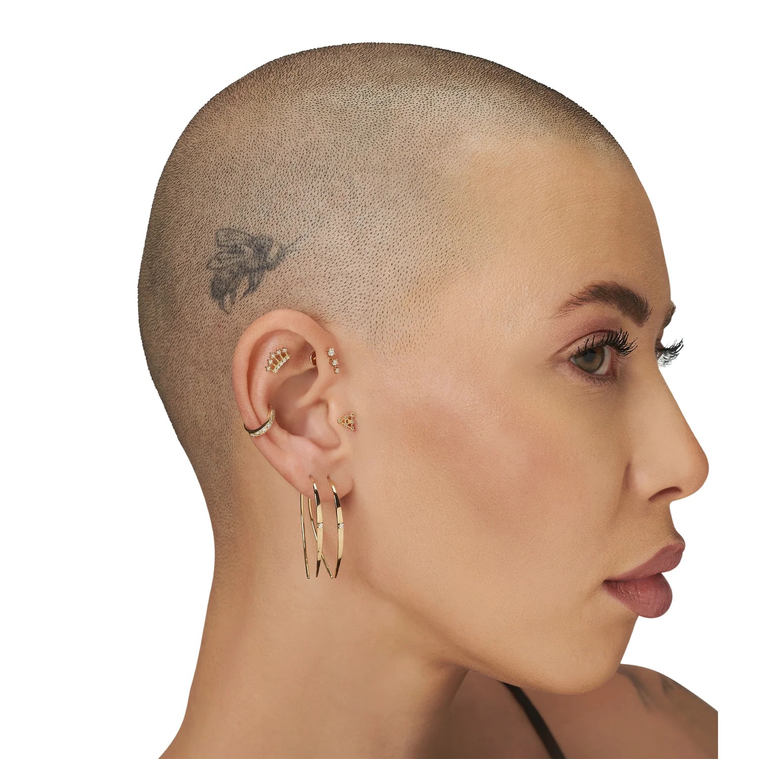 3 Taş Arc Pırlanta Piercing